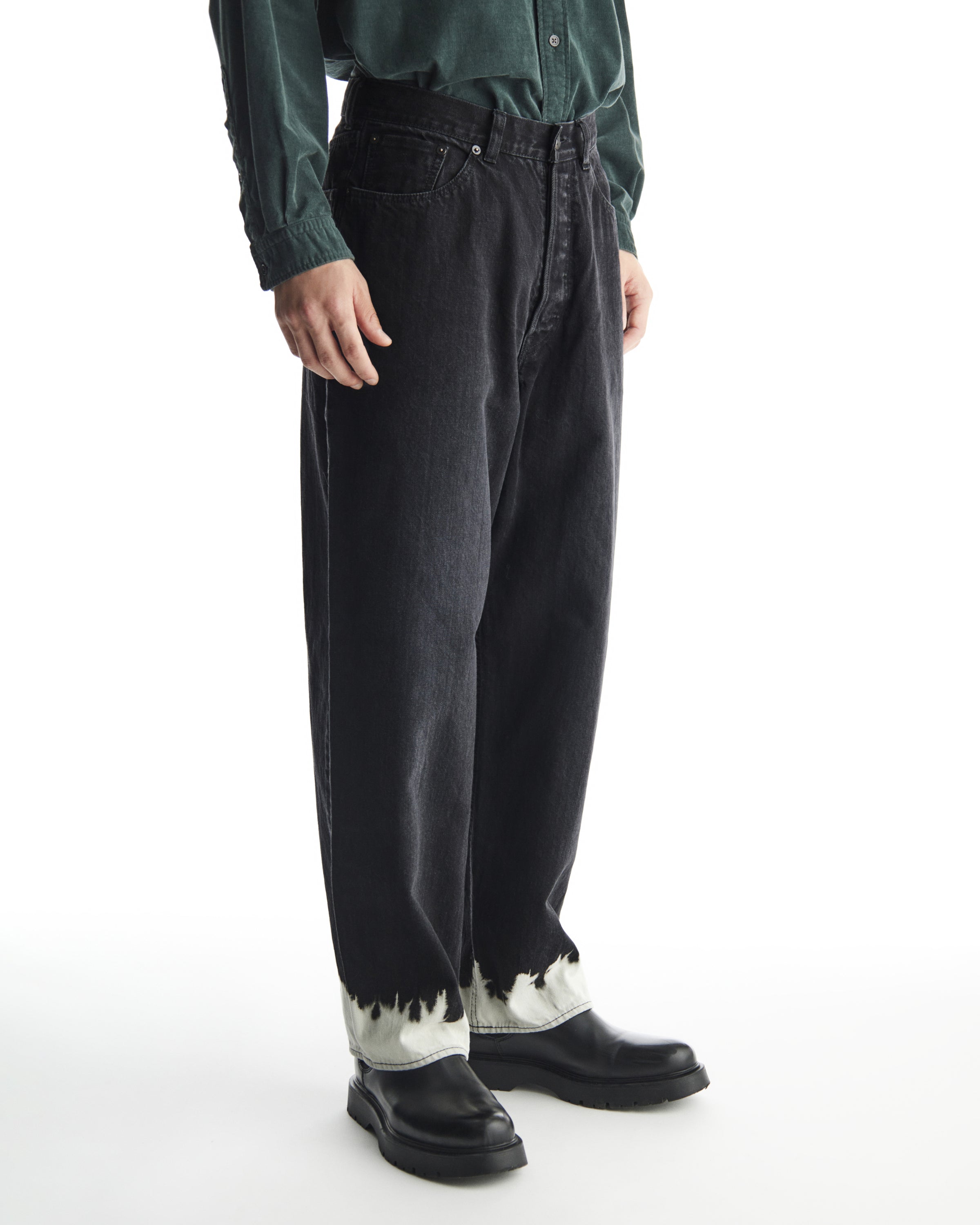 ORGANIC COTTON 12oz DENIM LOOSE STRAIGHT FIT JEANS, Black