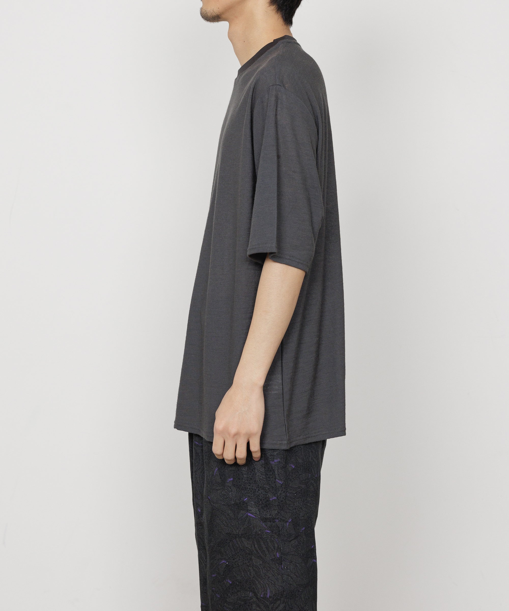 RAMIE KNIT CREW NECK TEE, M.Gray
