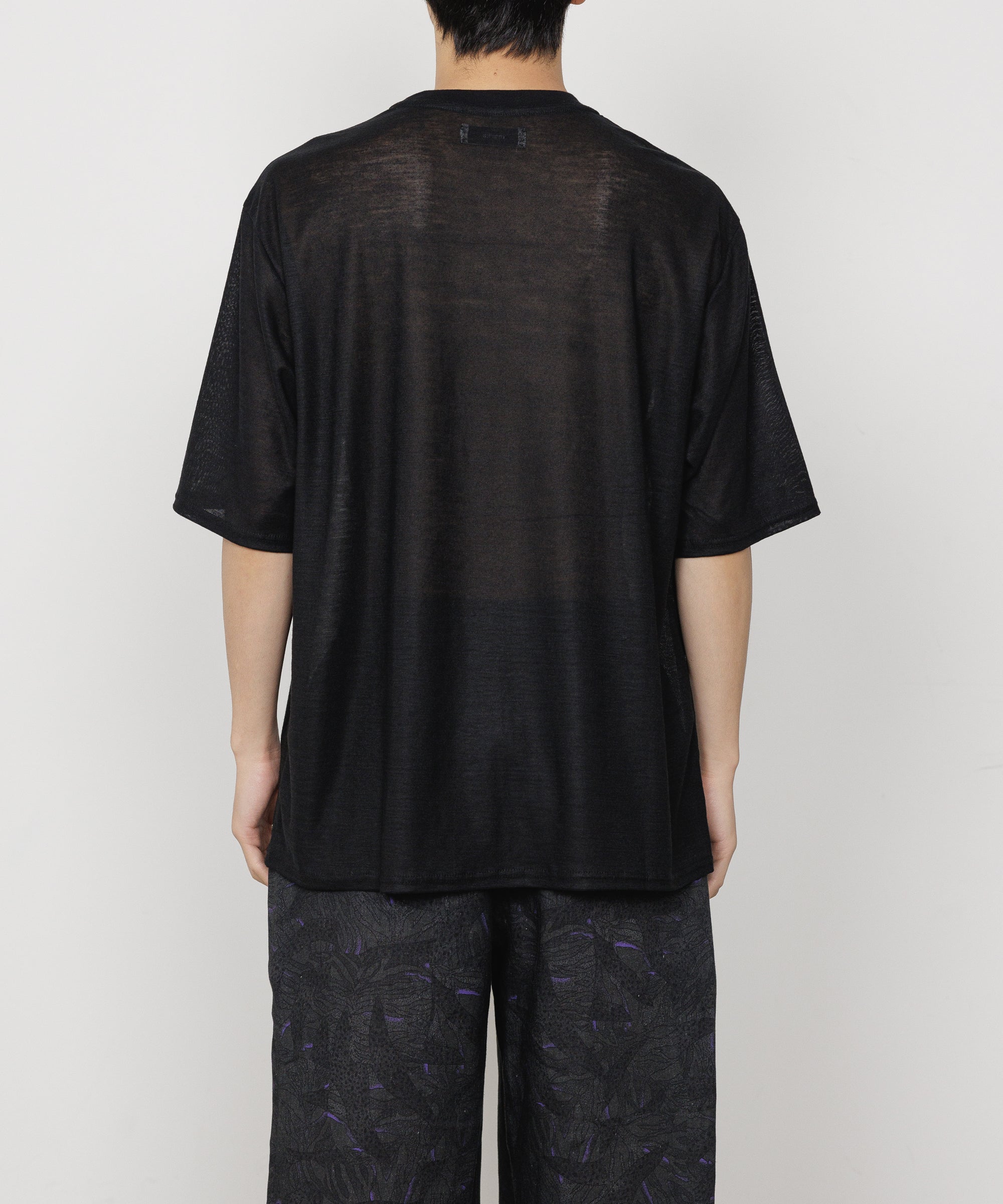 RAMIE KNIT CREW NECK TEE, Black