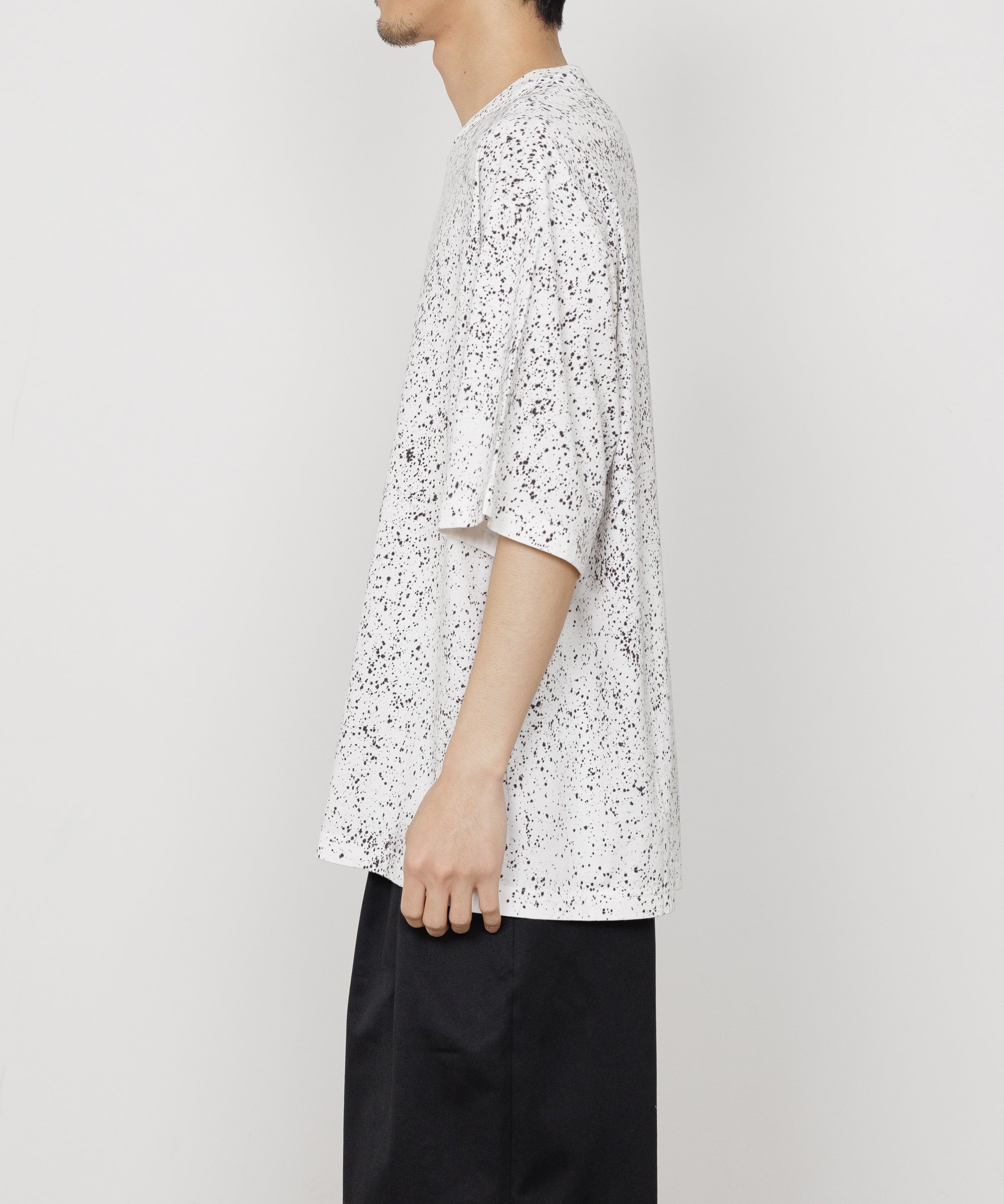 30/1 ORGANIC COTTON KNIT LOOSE FIT SPLASH TEE, White