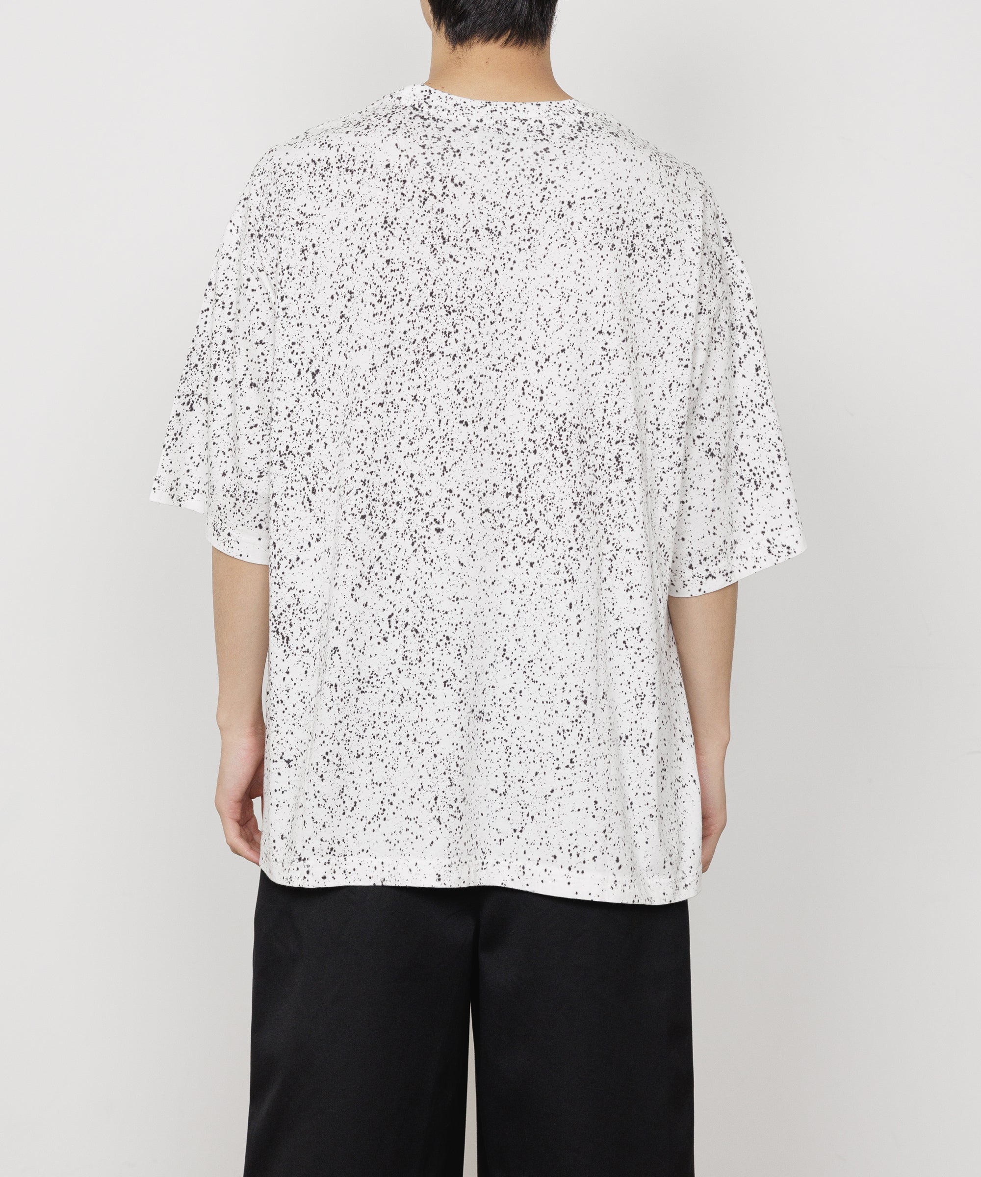 30/1 ORGANIC COTTON KNIT LOOSE FIT SPLASH TEE, White