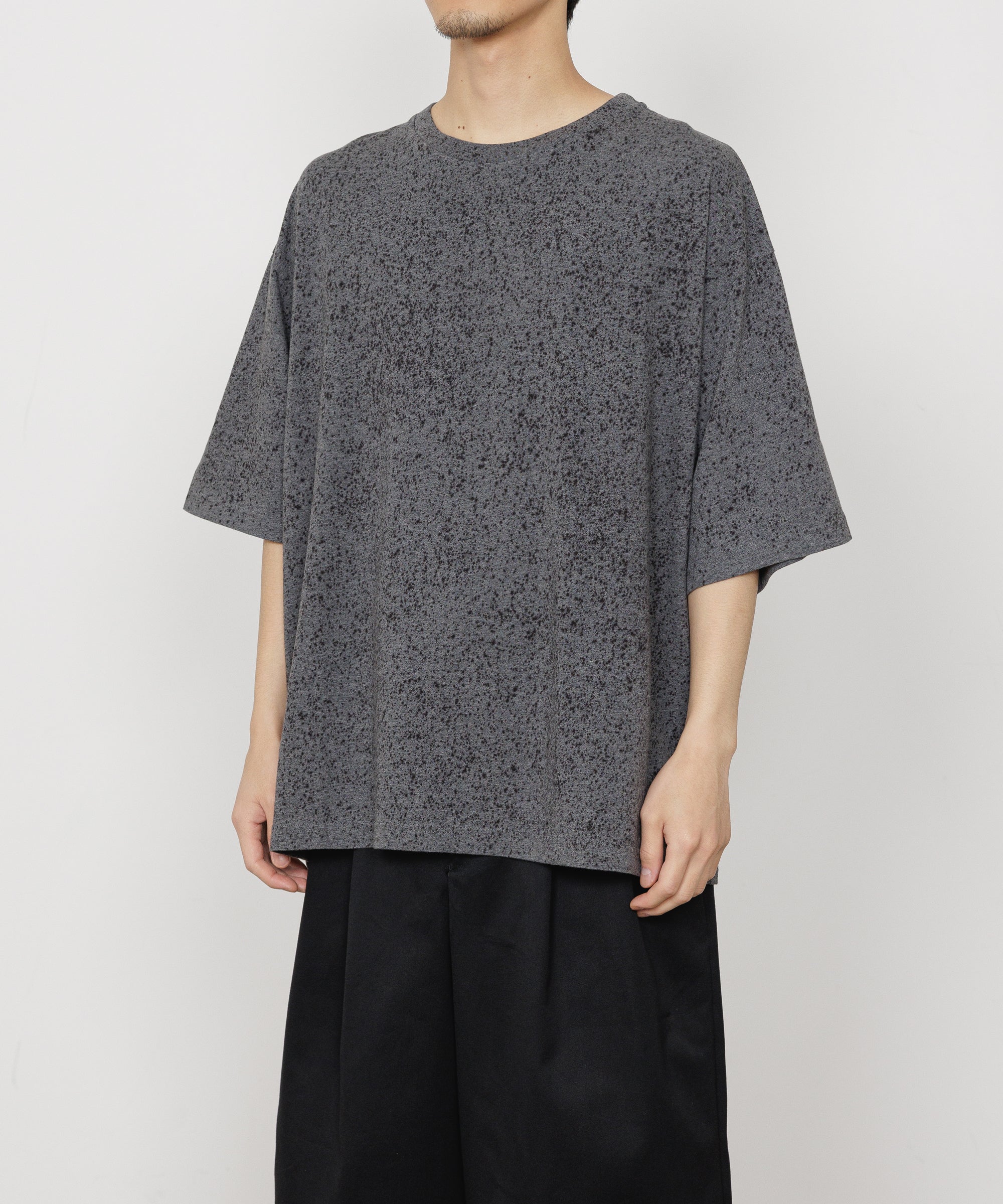 オーガニックコットンソフト天竺 / ルーズフィットスプラッシュTEE, Top Charcoal