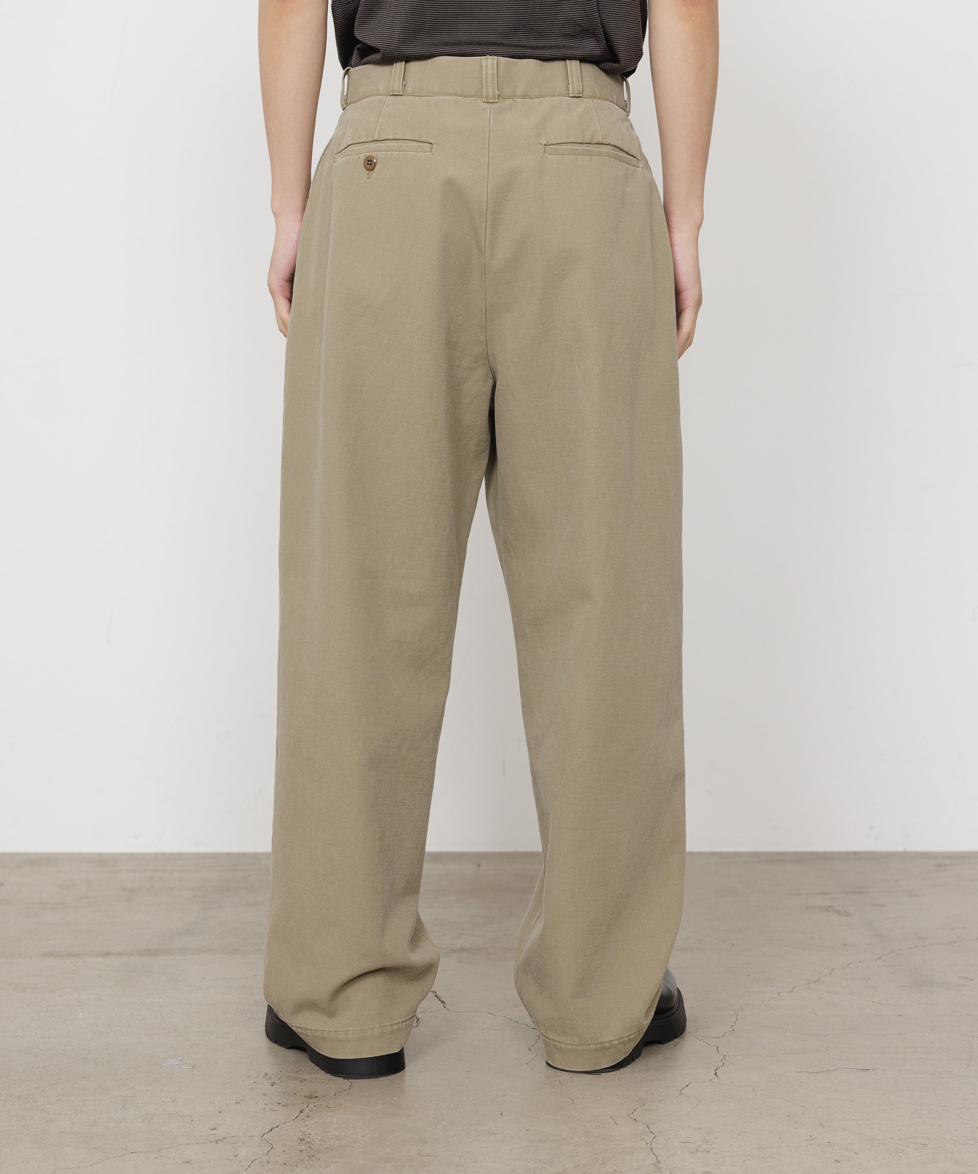 ORGANIC COTTON GABARDINE U.S.ARMY CHINO TROUSERS, Beige
