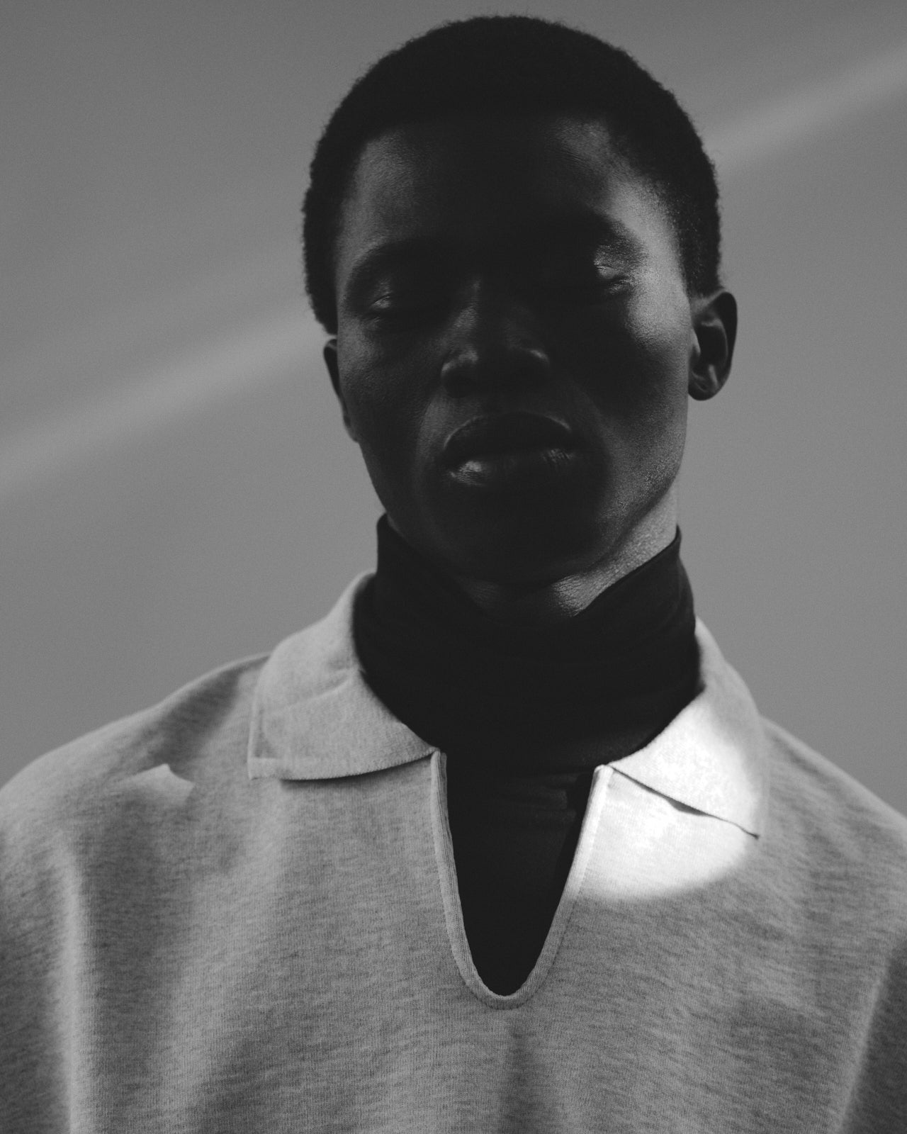 スーパー160'sウール 防縮天竺 / ロングスリーブタートルネック, Black