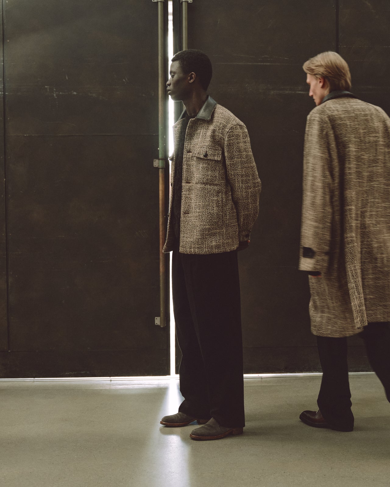 オーガニックコットン 6W コーデュロイ / クラシックフィットダブルプリーテッドトラウザーズ, Black