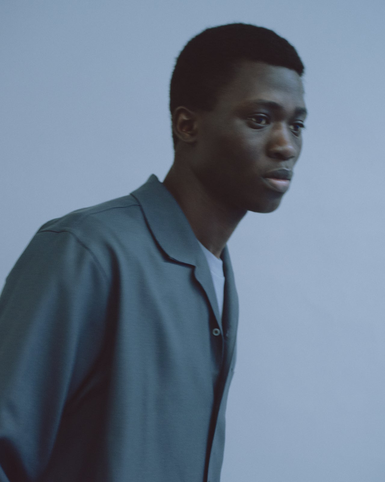 2/80 オーガニックウールヴィエラ / イタリアンオープンカラーシャツ, Forest Gray