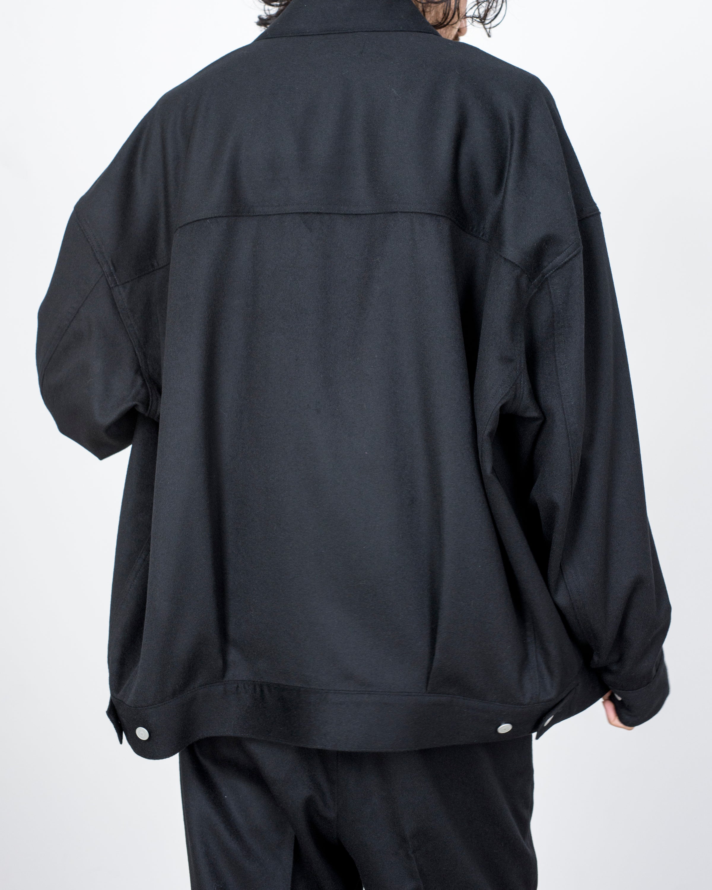 CASHMERE FLANNEL MINER JACKET ,Black