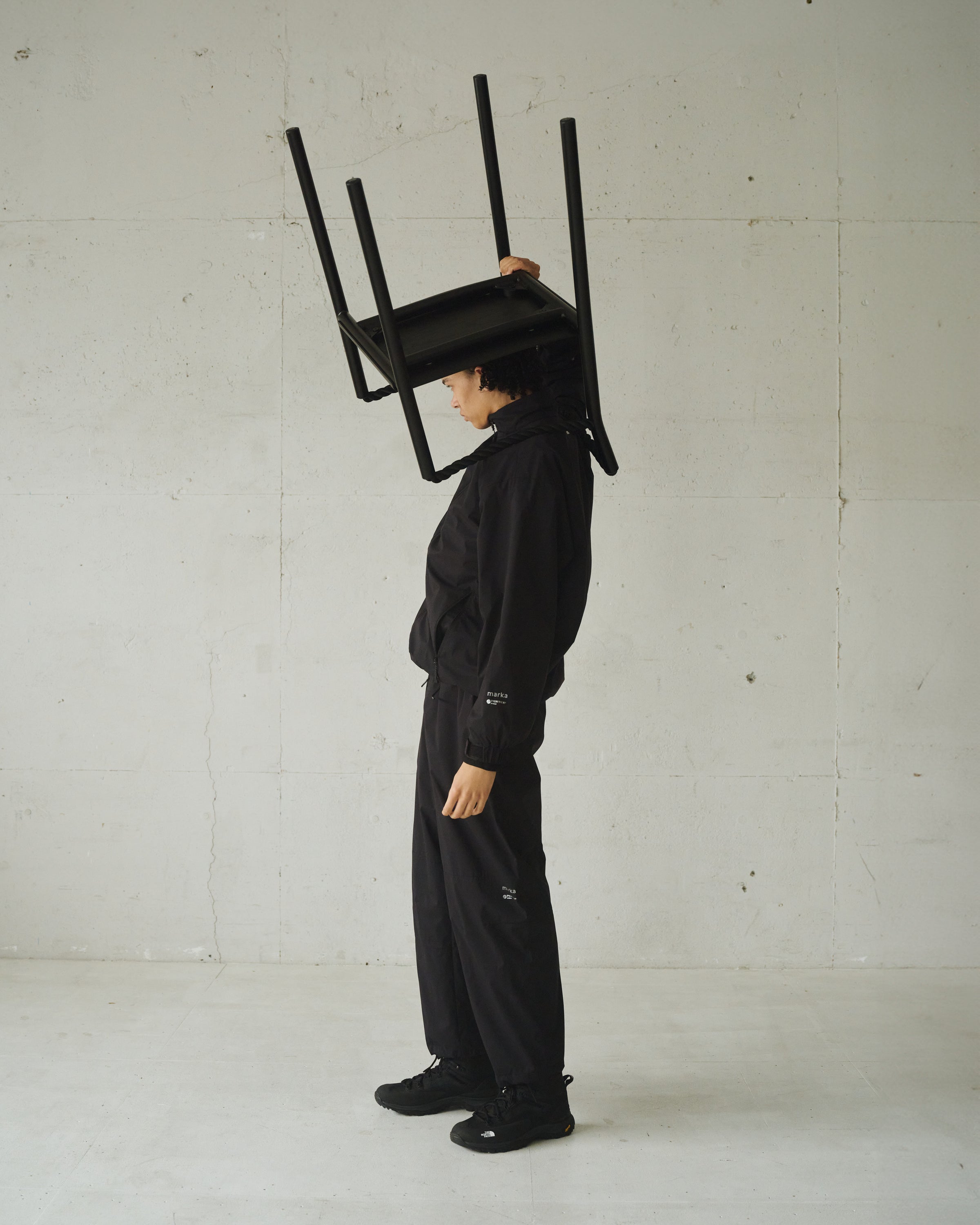 パーテックス3レイヤーナイロンリップストップ / パフドトレーニングジャケット, Black