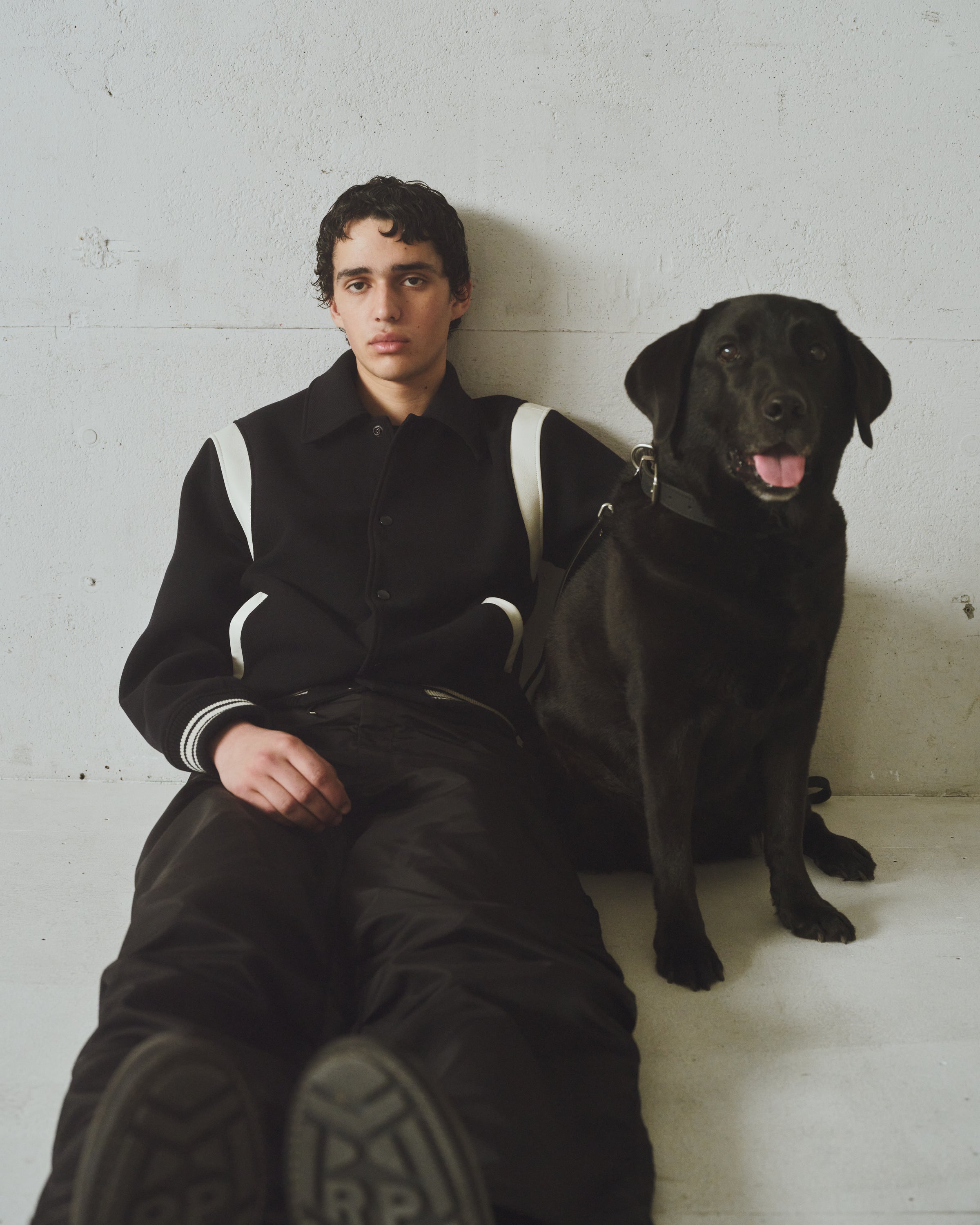 Nylon Twill Nylon Knee Tuck Pants, Black