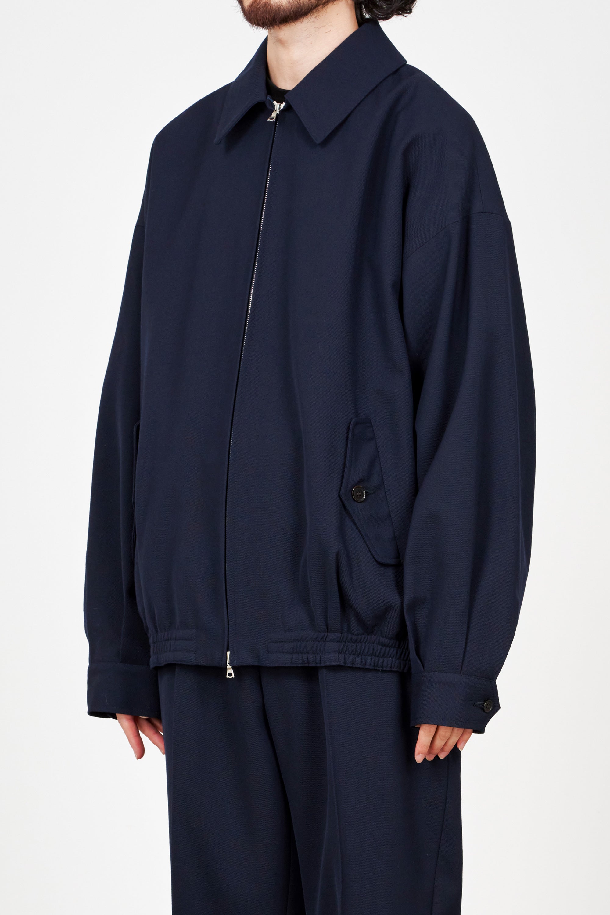 ORGANIC WOOL SURVIVAL CLOTH WIDE SPORTS JACKET, Navy