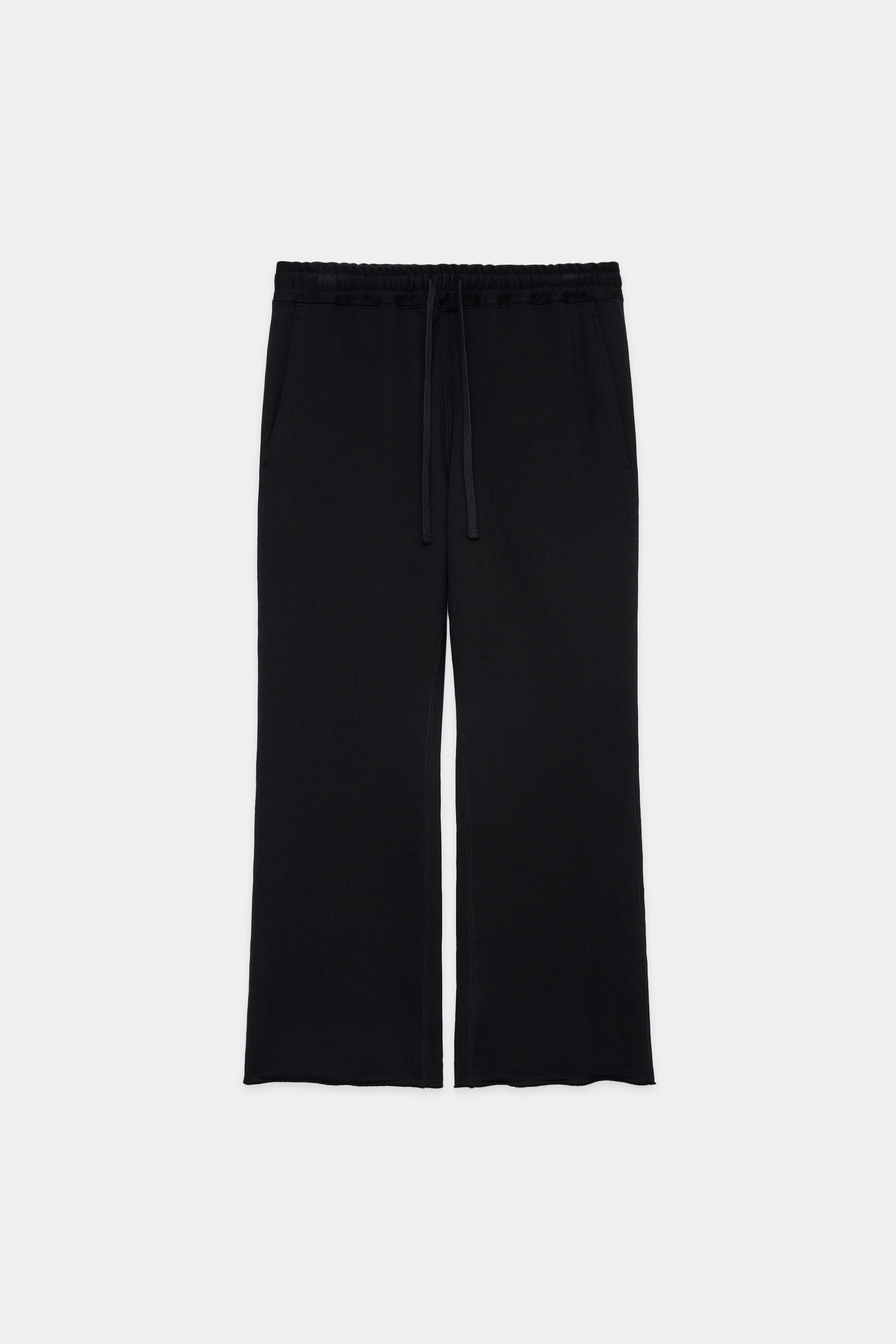 ORGANIC COTTON HEAVY FLEECE FLARED GYM PANTS, Black