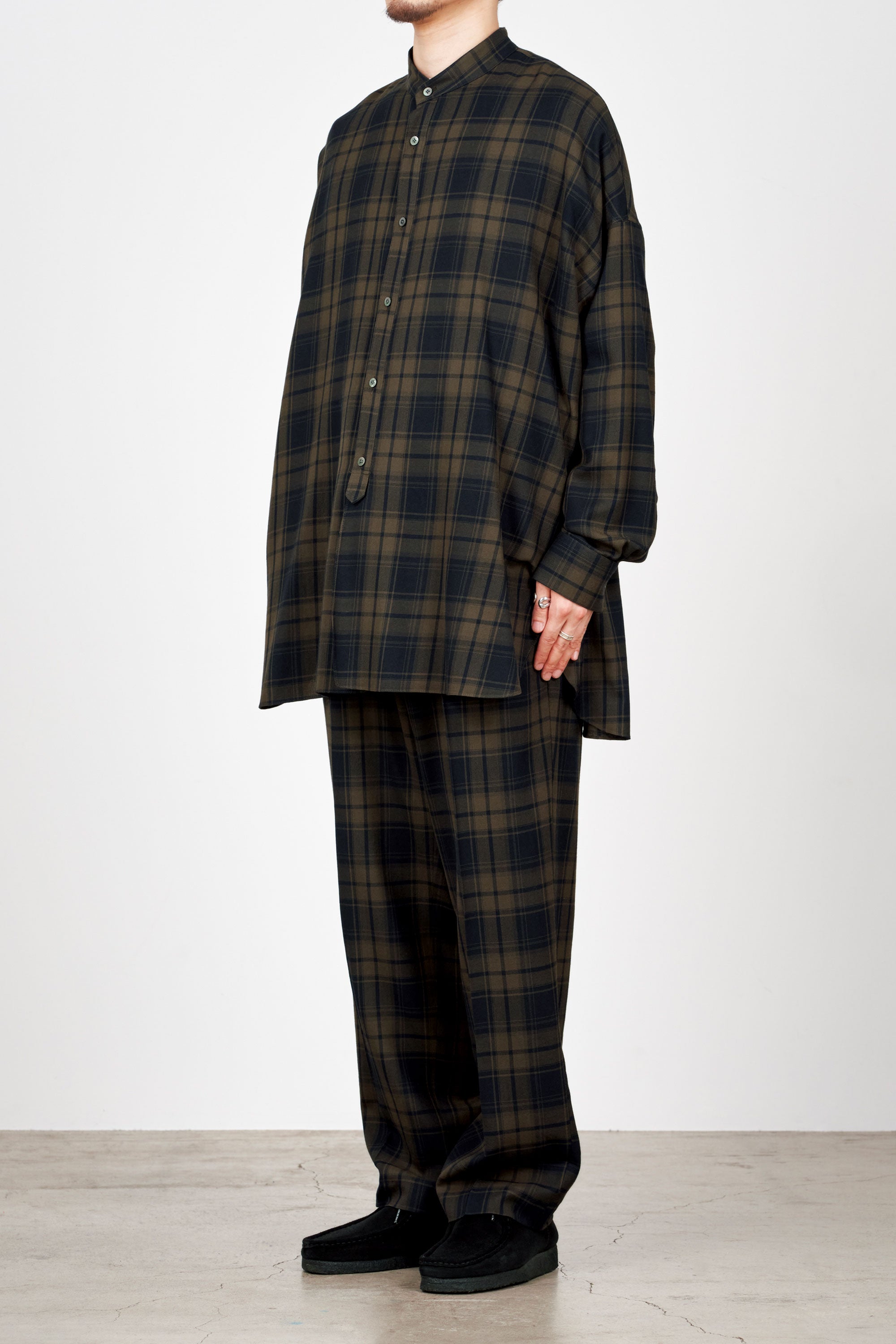 2/72 ORGANIC WOOL CHECK VIYELLA PAJAMA SHIRTS, Brown Check