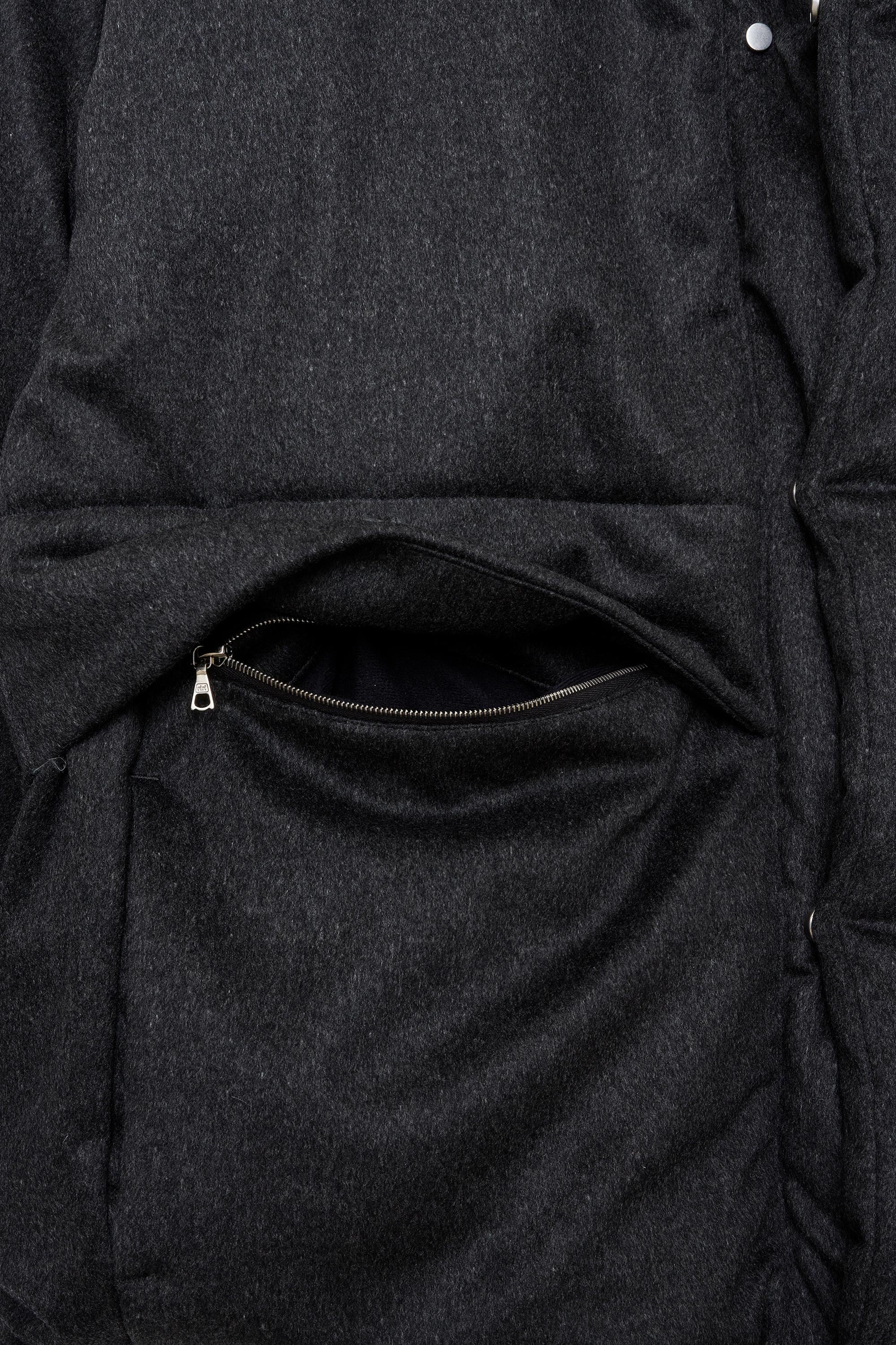 CASHMERE FLANNEL CASHMERE DOWN JACKET, Charcoal