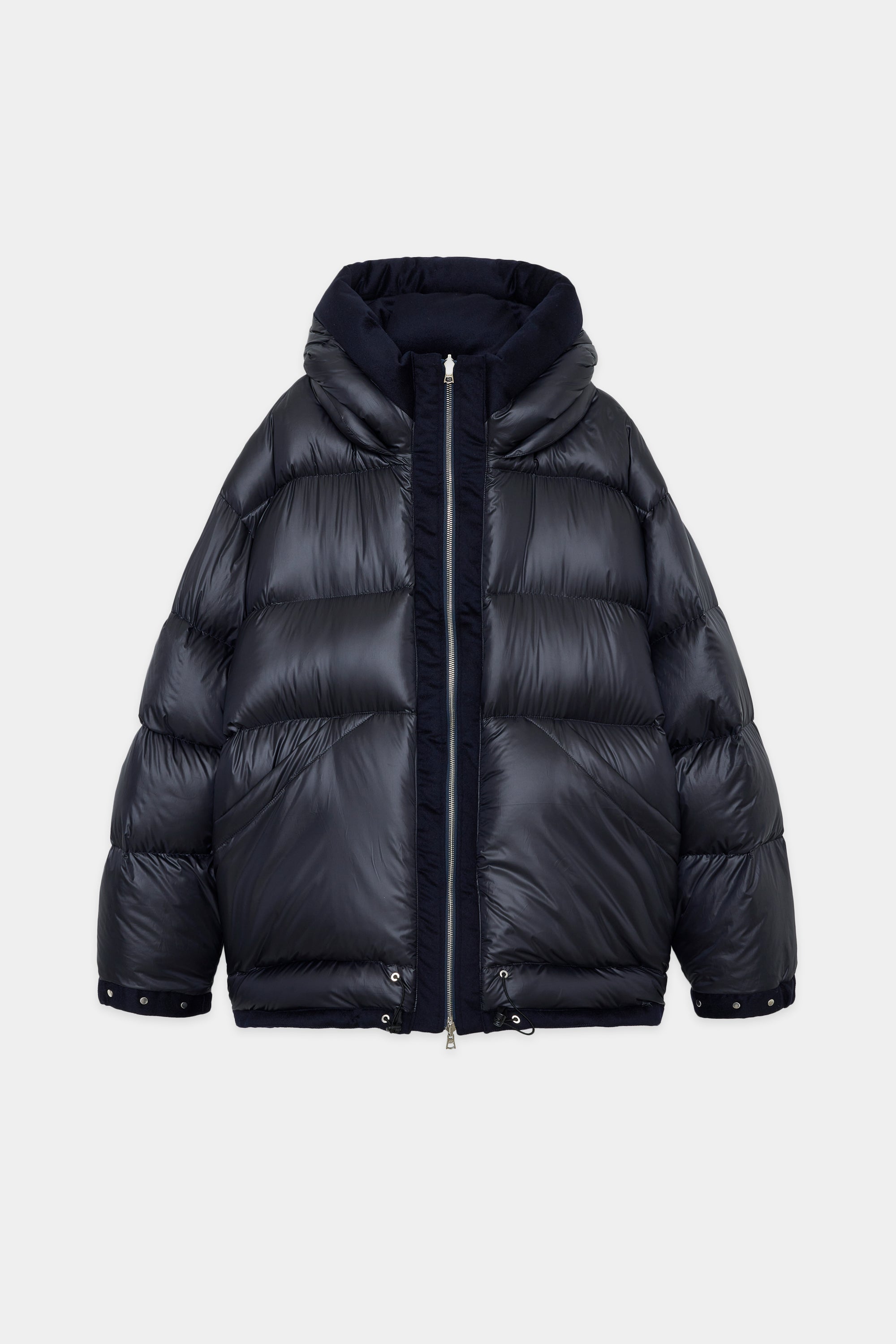 CASHMERE FLANNEL CASHMERE DOWN JACKET, Navy
