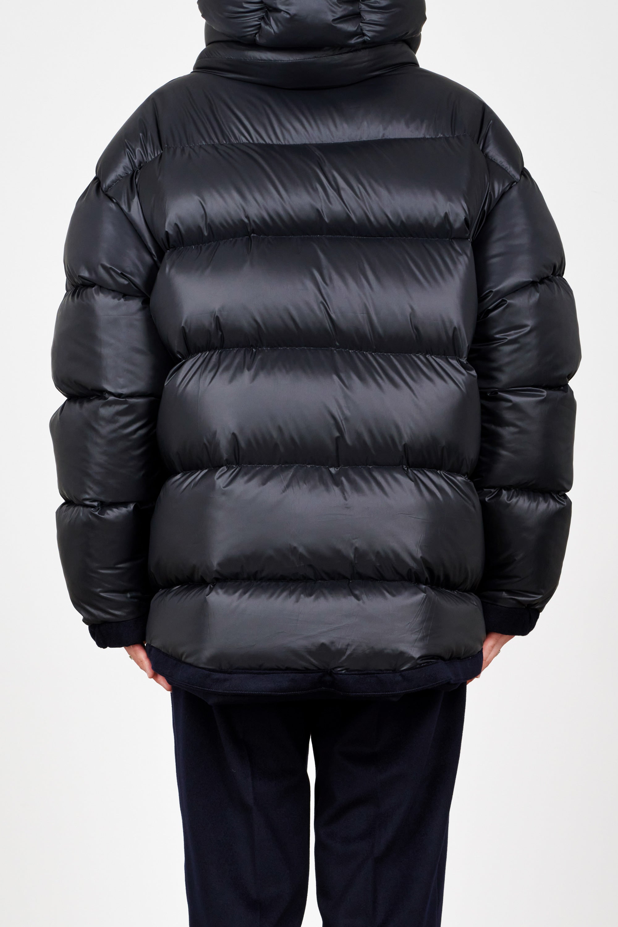 CASHMERE FLANNEL CASHMERE DOWN JACKET, Navy