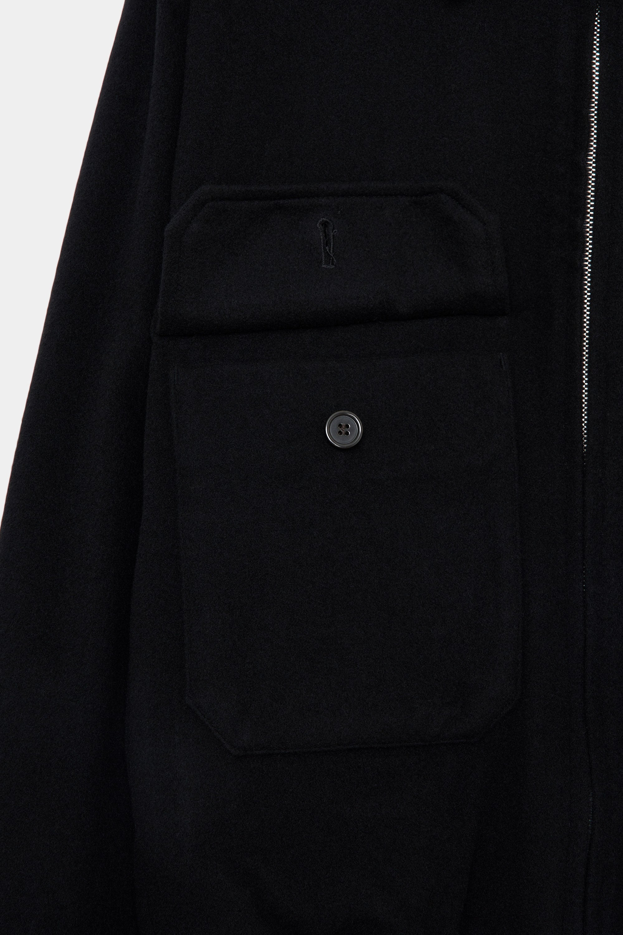 CASHMERE FLANNEL CASHMERE WORK JACKET, Black