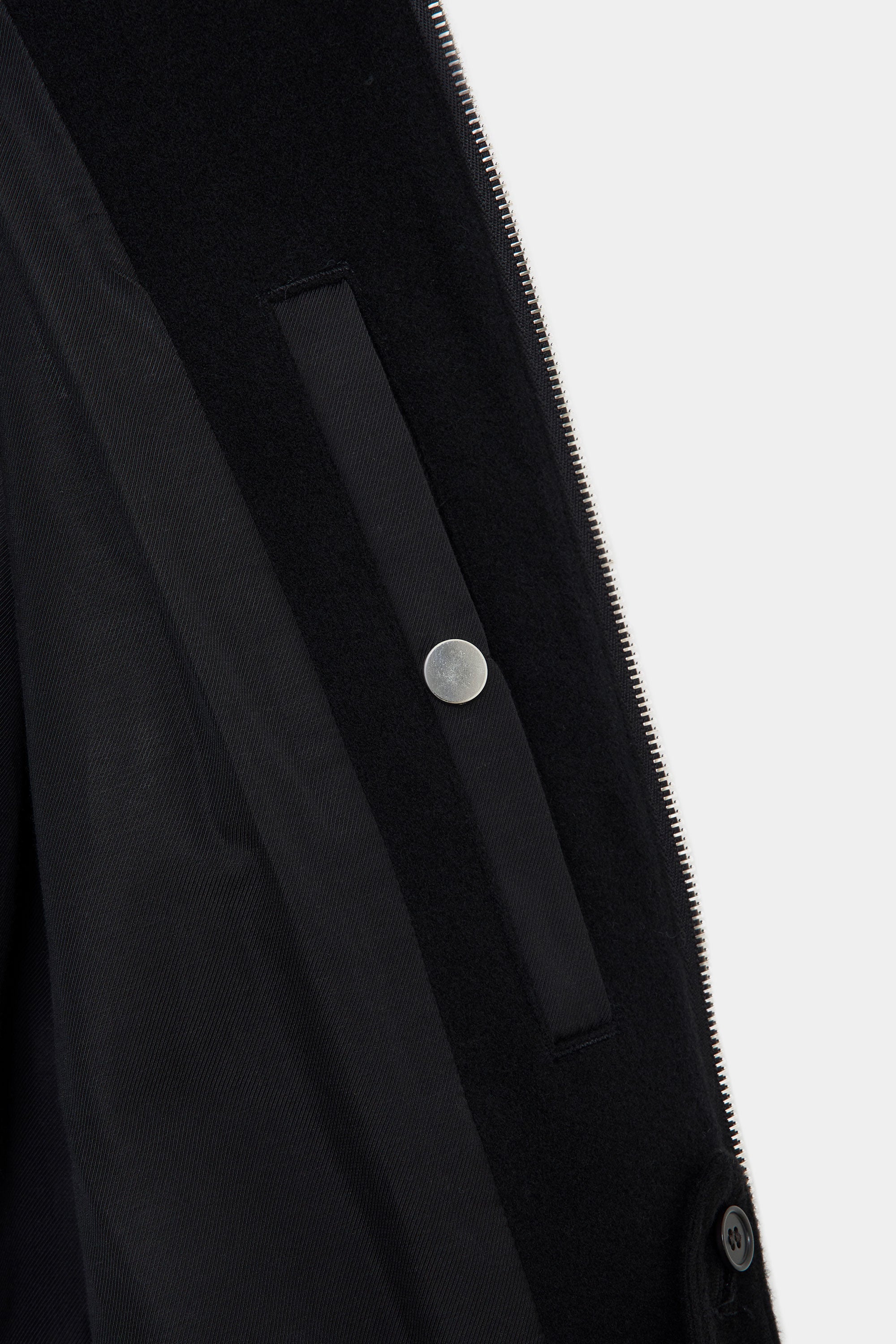 CASHMERE FLANNEL CASHMERE WORK JACKET, Black