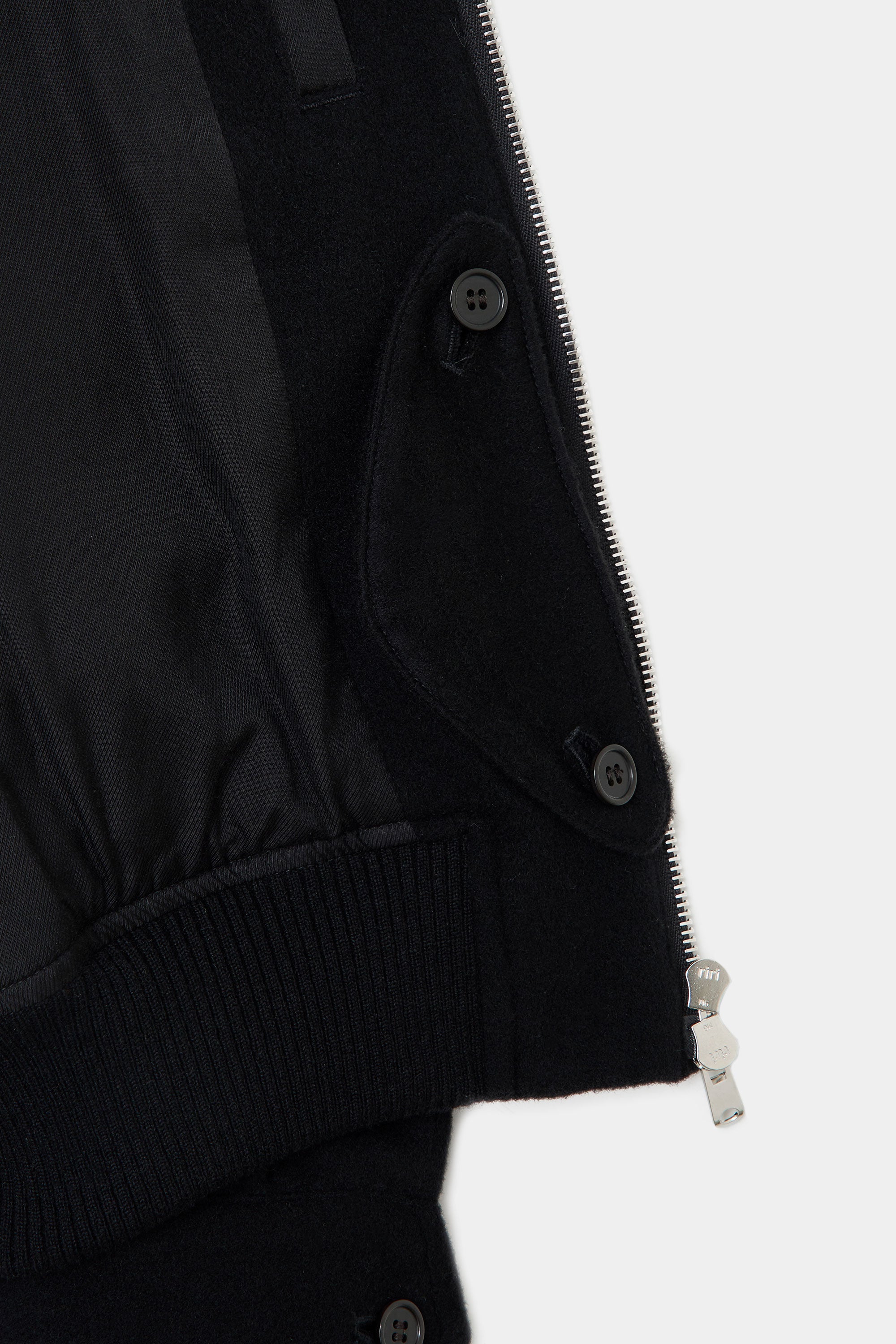 CASHMERE FLANNEL CASHMERE WORK JACKET, Black