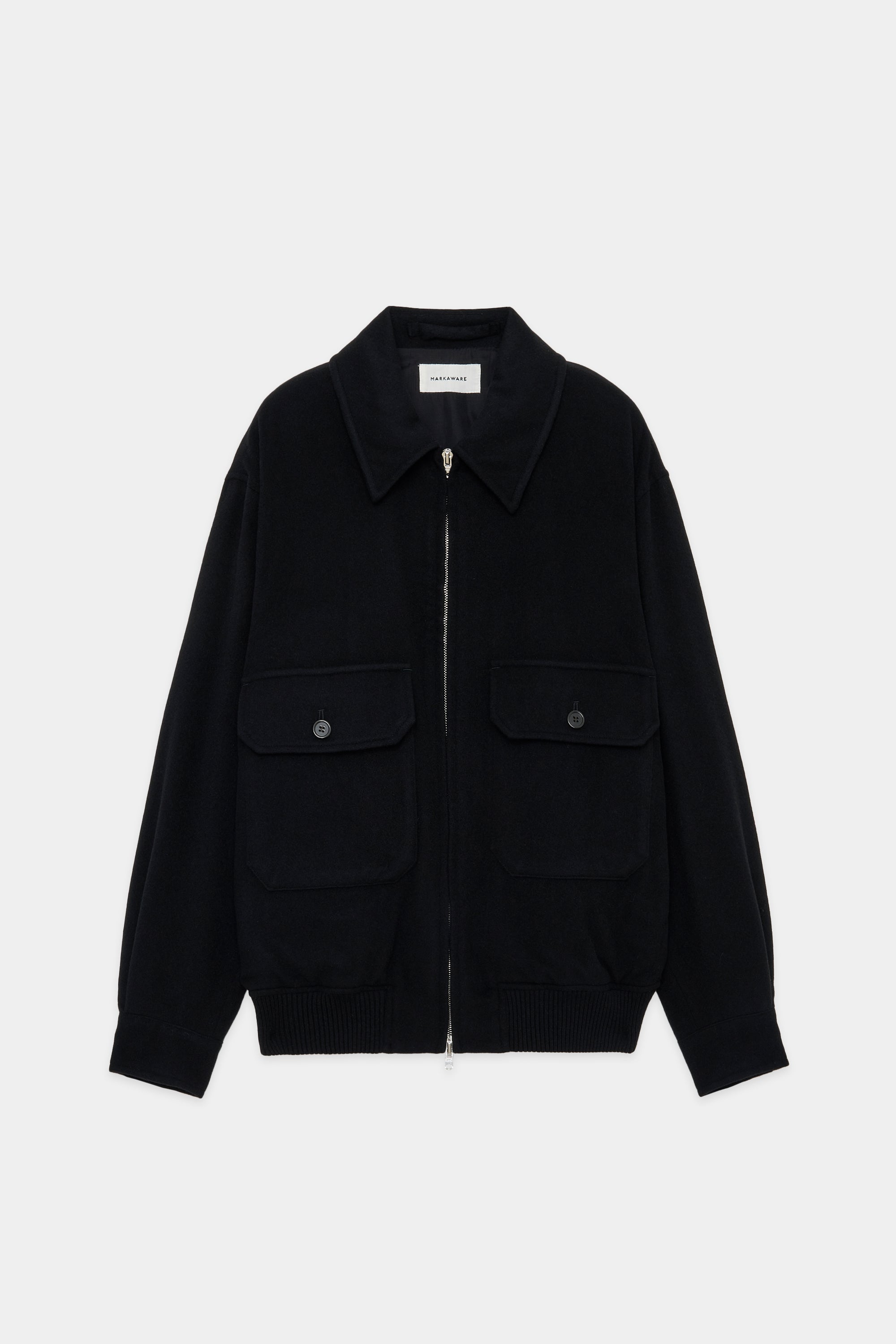 CASHMERE FLANNEL CASHMERE WORK JACKET, Black
