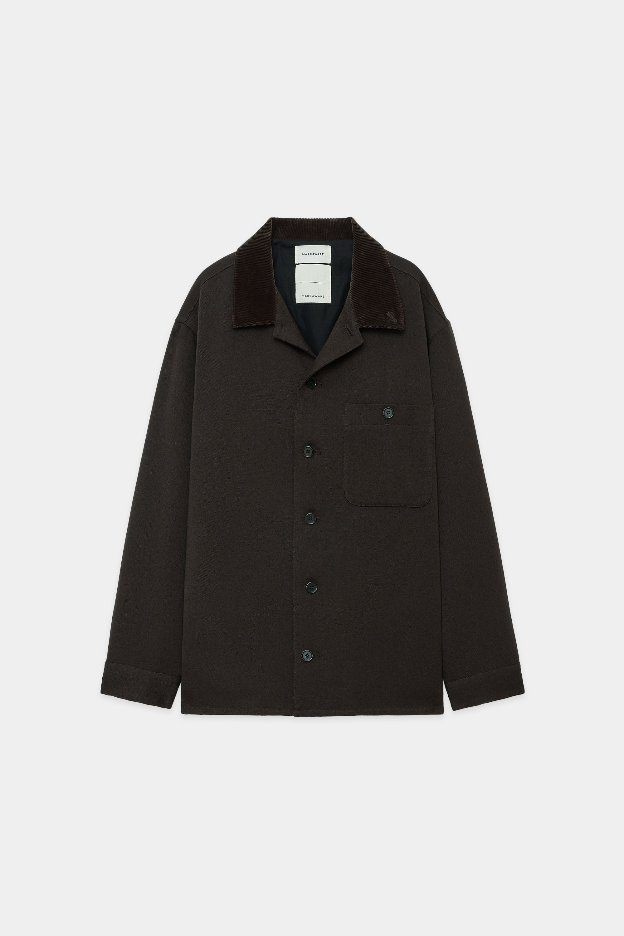 ORGANIC WOOL TAXEED CLOTH WOODSMAN SHIRT, Dark Brown