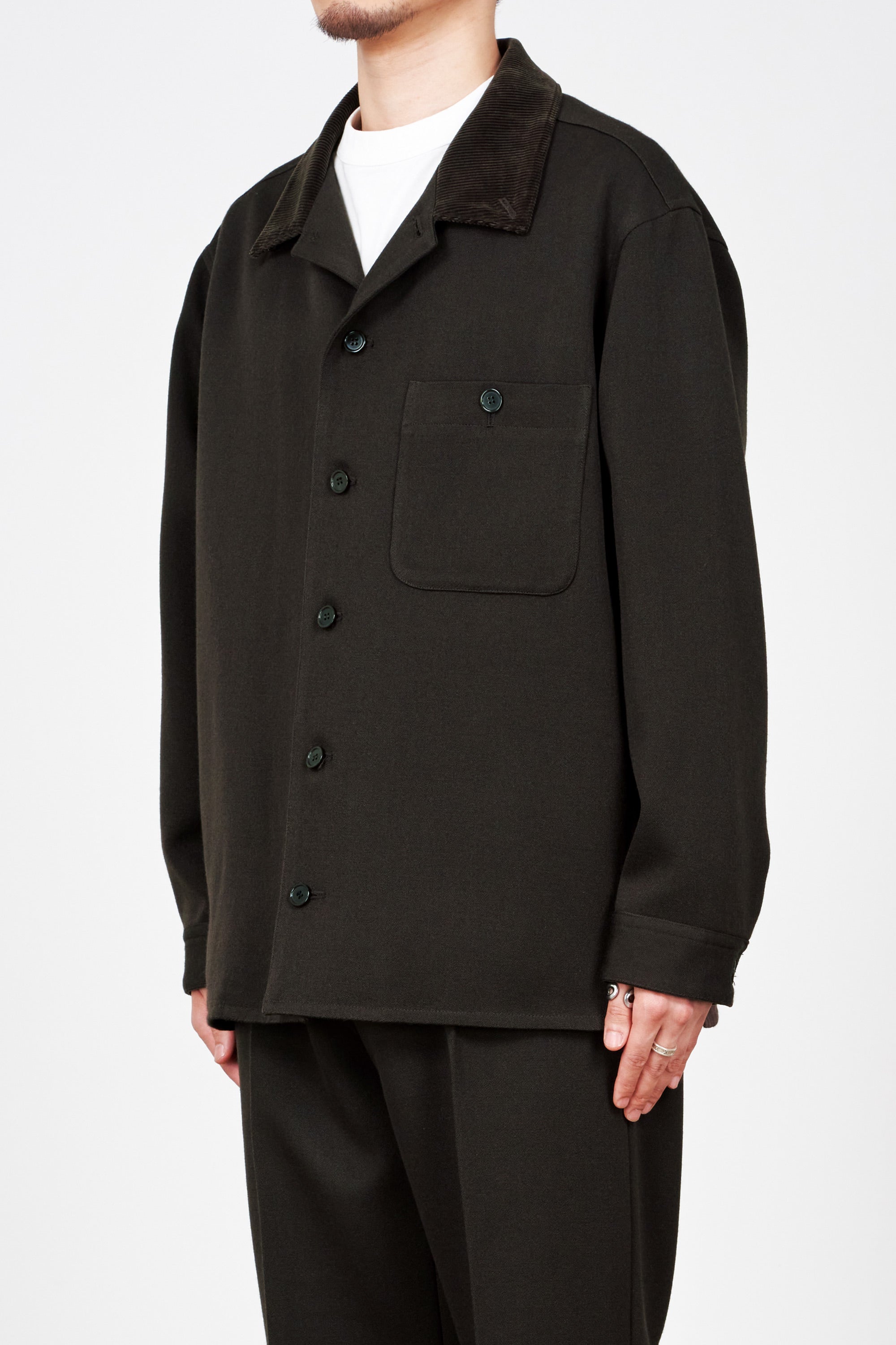 ORGANIC WOOL TAXEED CLOTH WOODSMAN SHIRT, Dark Brown