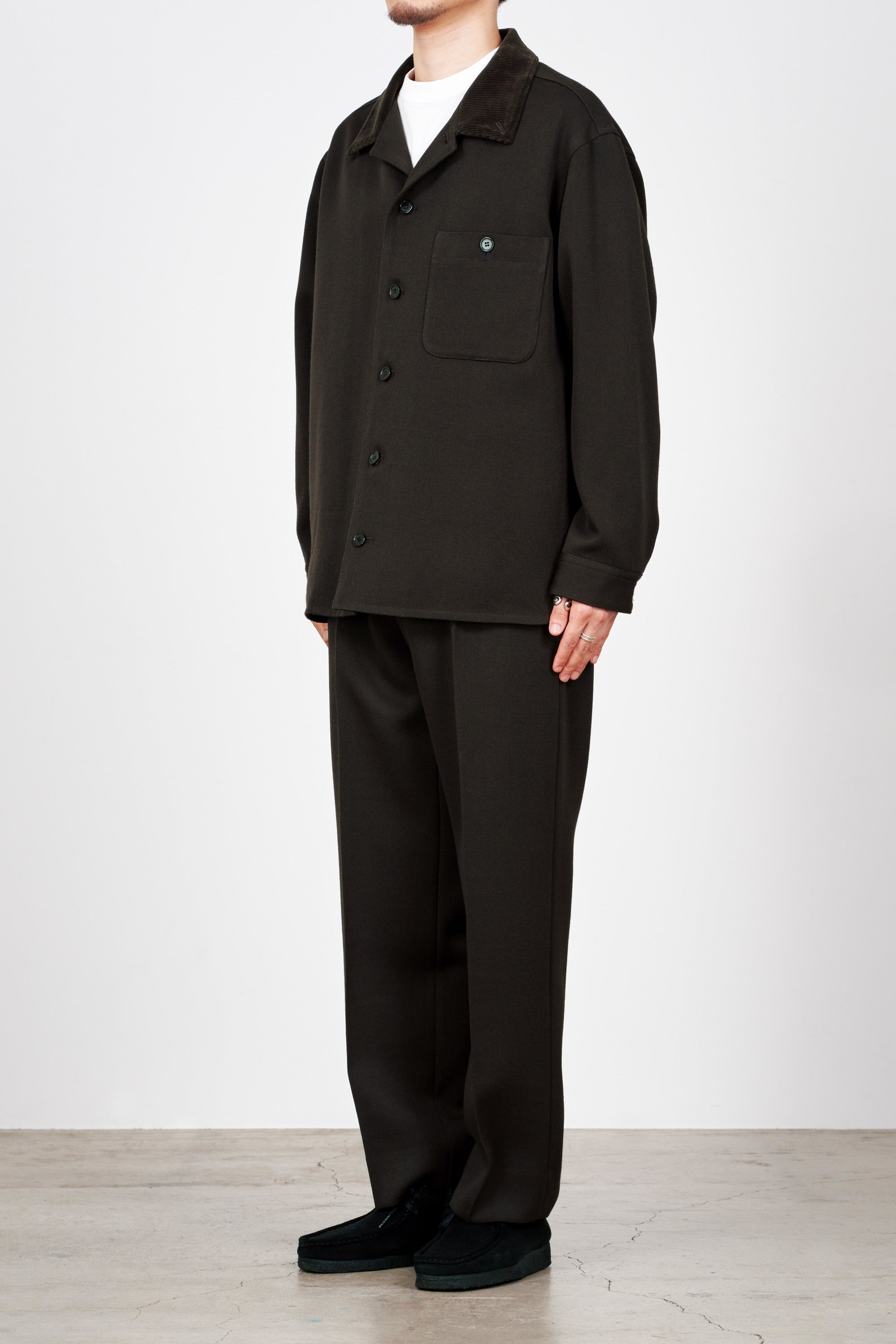 ORGANIC WOOL TAXEED CLOTH WOODSMAN SHIRT, Dark Brown