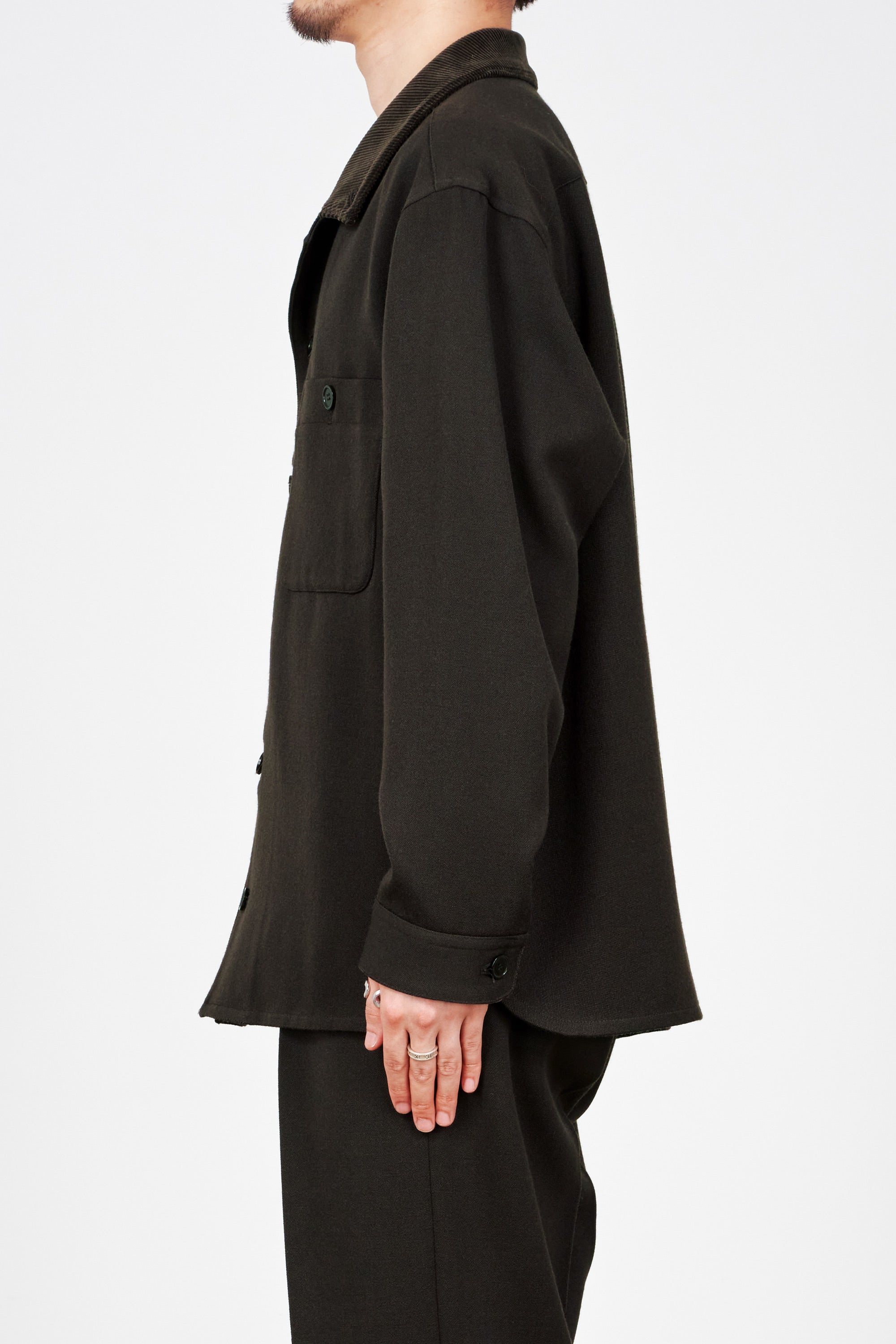 ORGANIC WOOL TAXEED CLOTH WOODSMAN SHIRT, Dark Brown