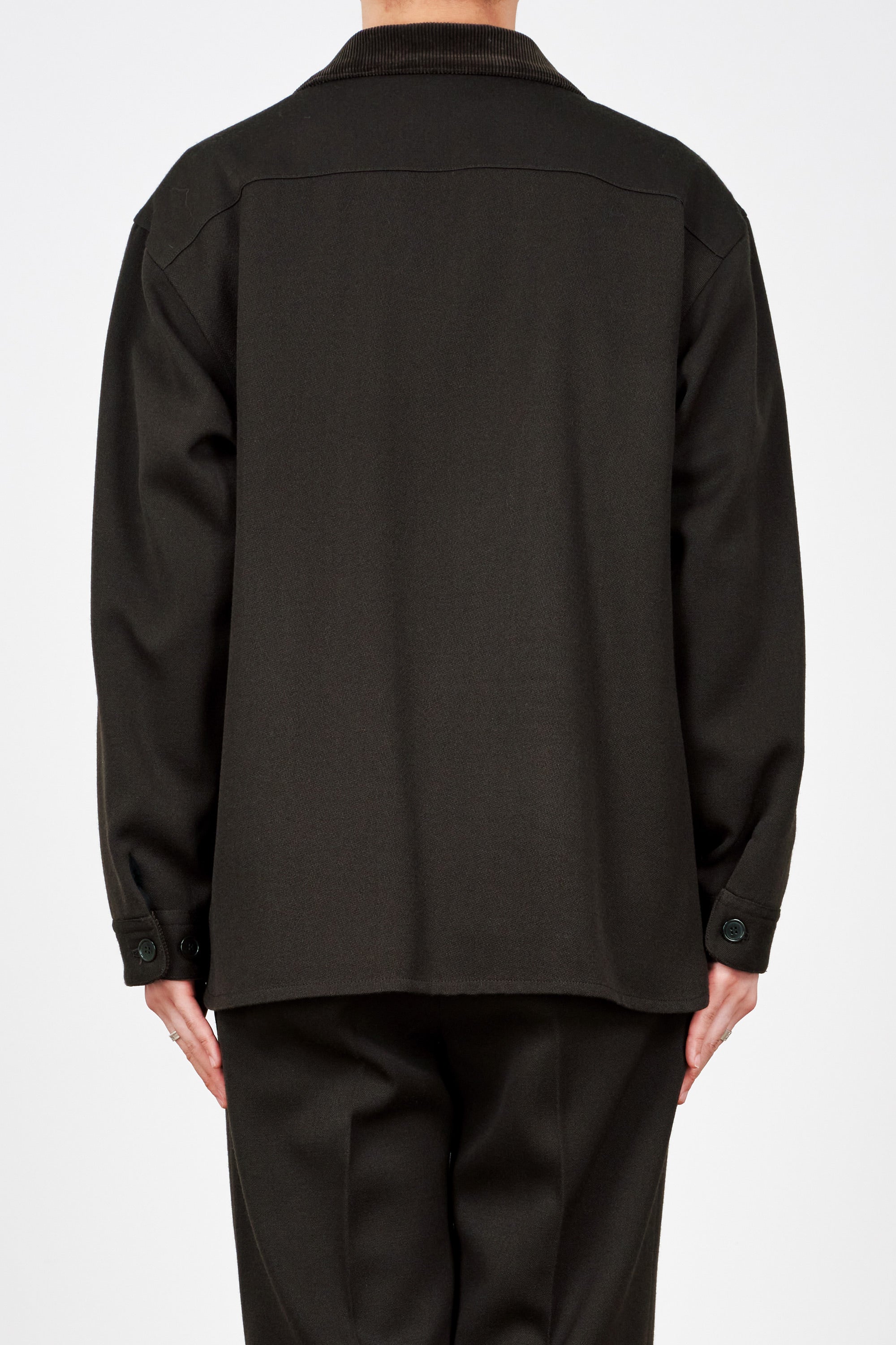 ORGANIC WOOL TAXEED CLOTH WOODSMAN SHIRT, Dark Brown