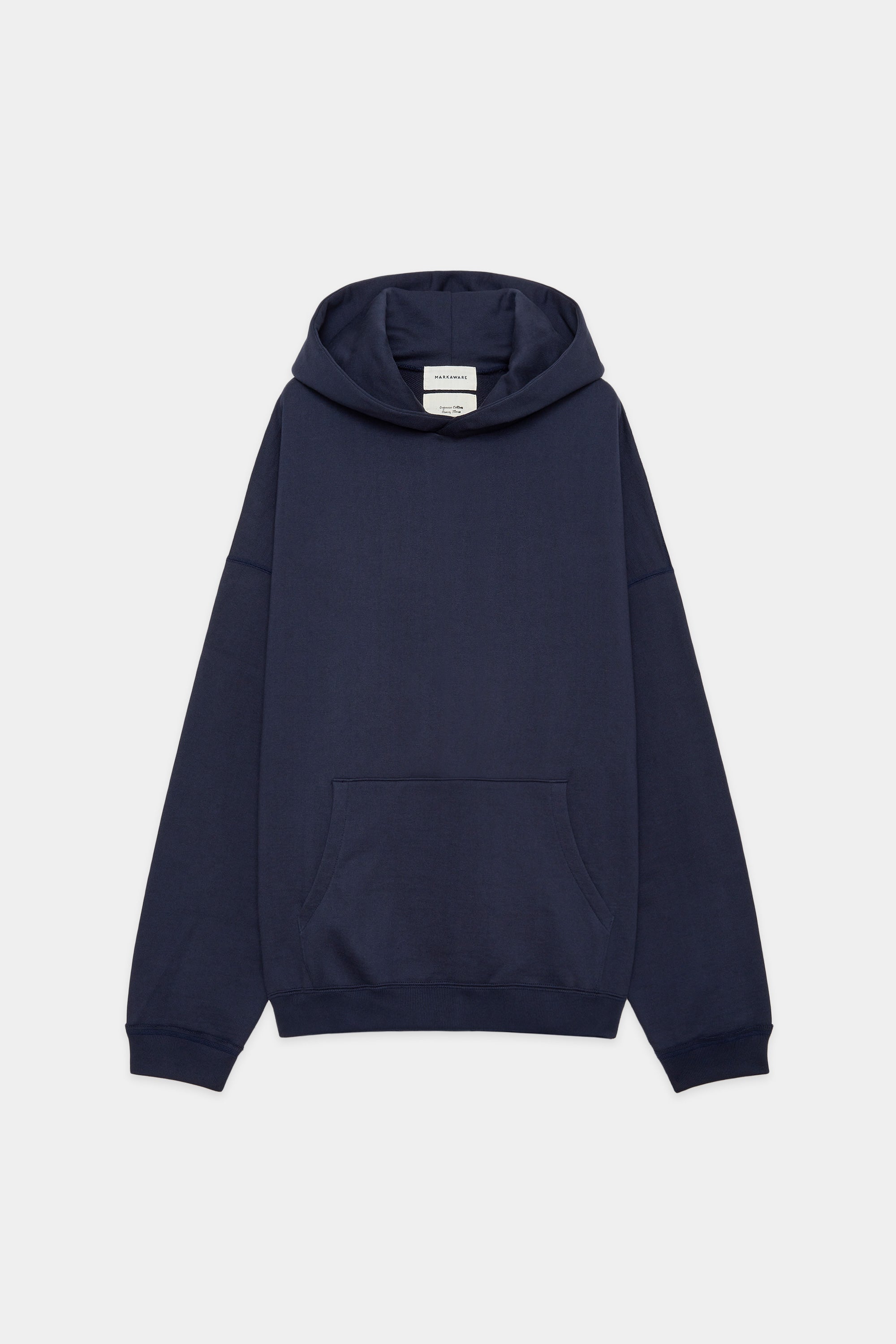 ORGANIC COTTON HEAVY FLEECE HUGE PARKA, Navy