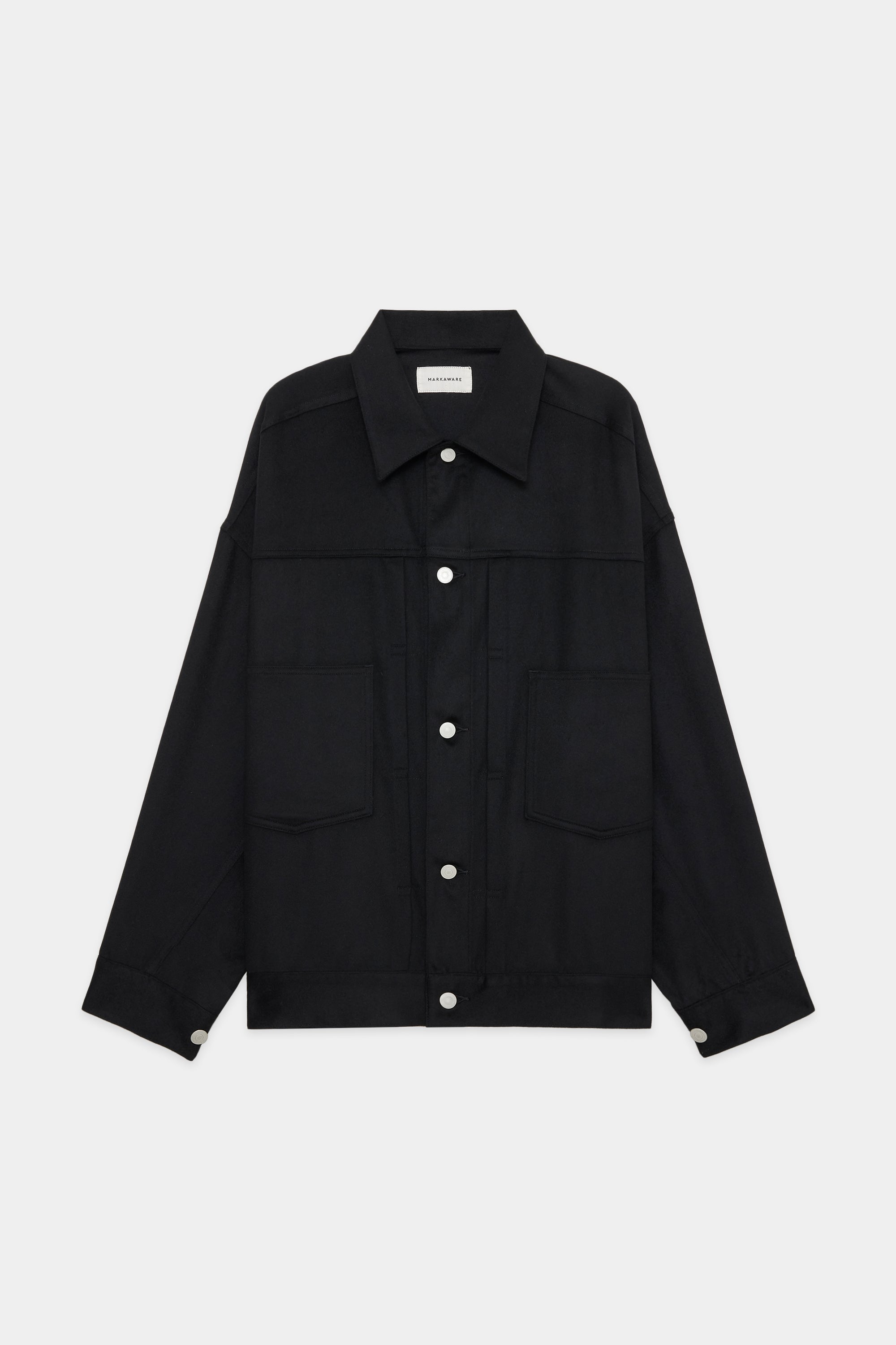 CASHMERE FLANNEL MINER JACKET ,Black