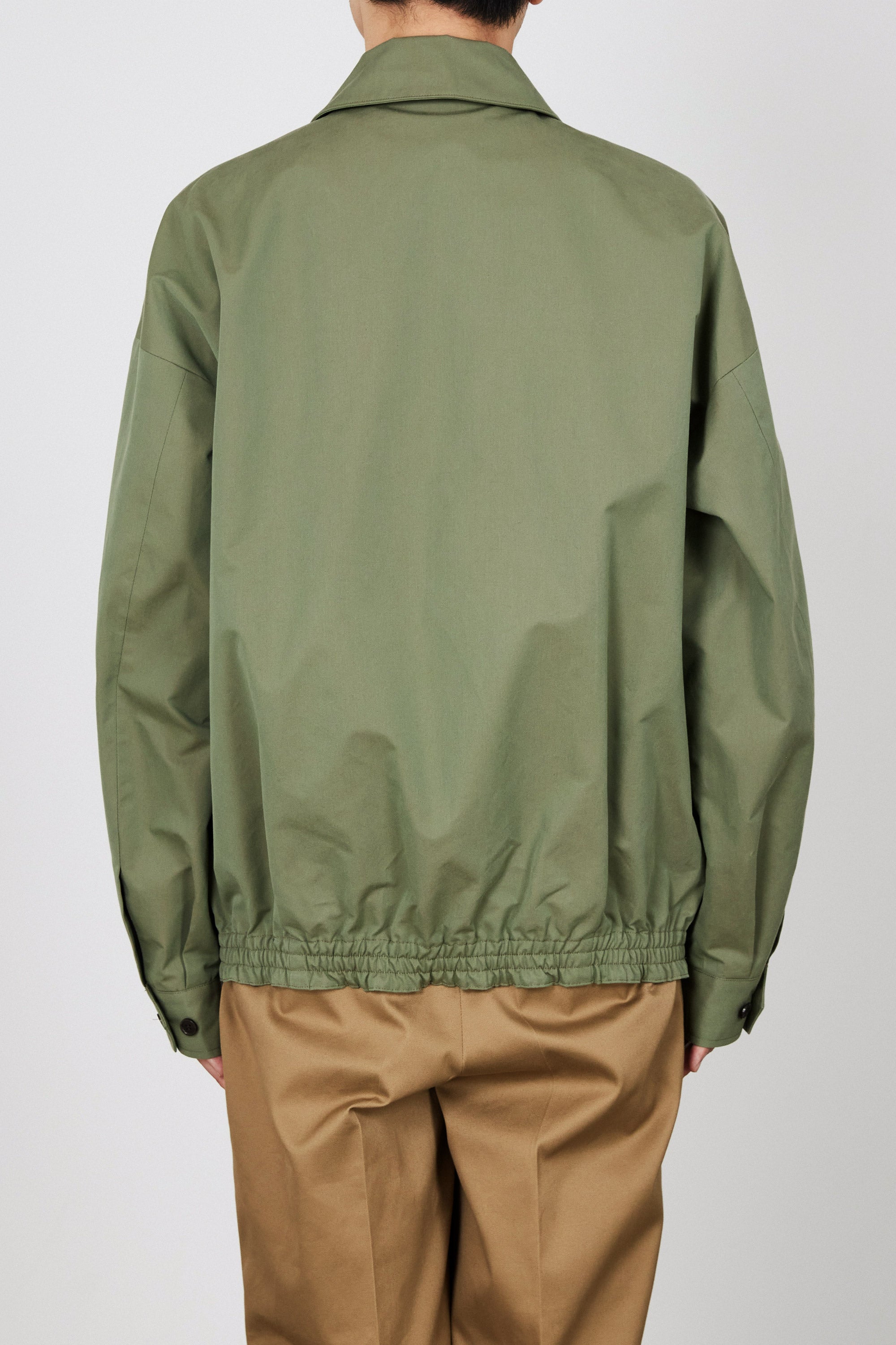 ORGANIC COTTON LIGHT ALL WEATHER CLOTH WIDE SPORTS JACKET, Moss Green