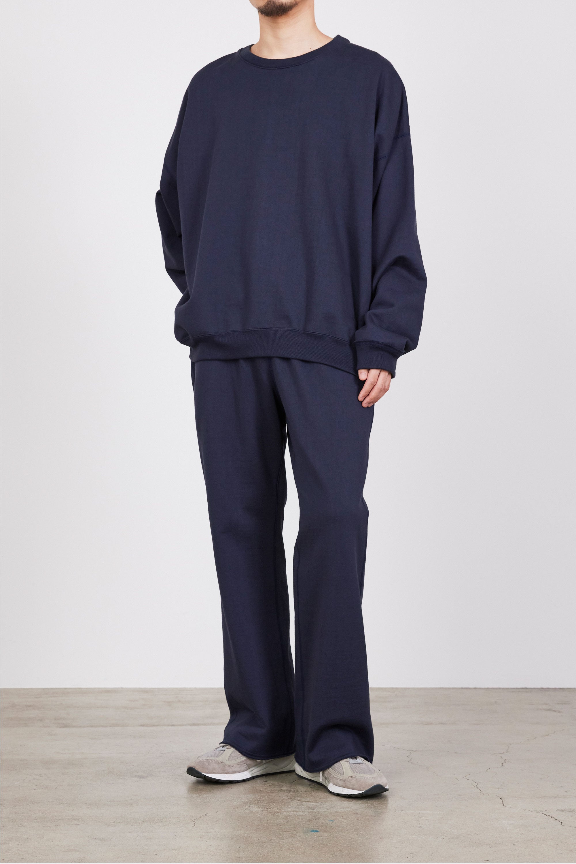 ORGANIC COTTON HEAVY FLEECE FLARED GYM PANTS, Navy