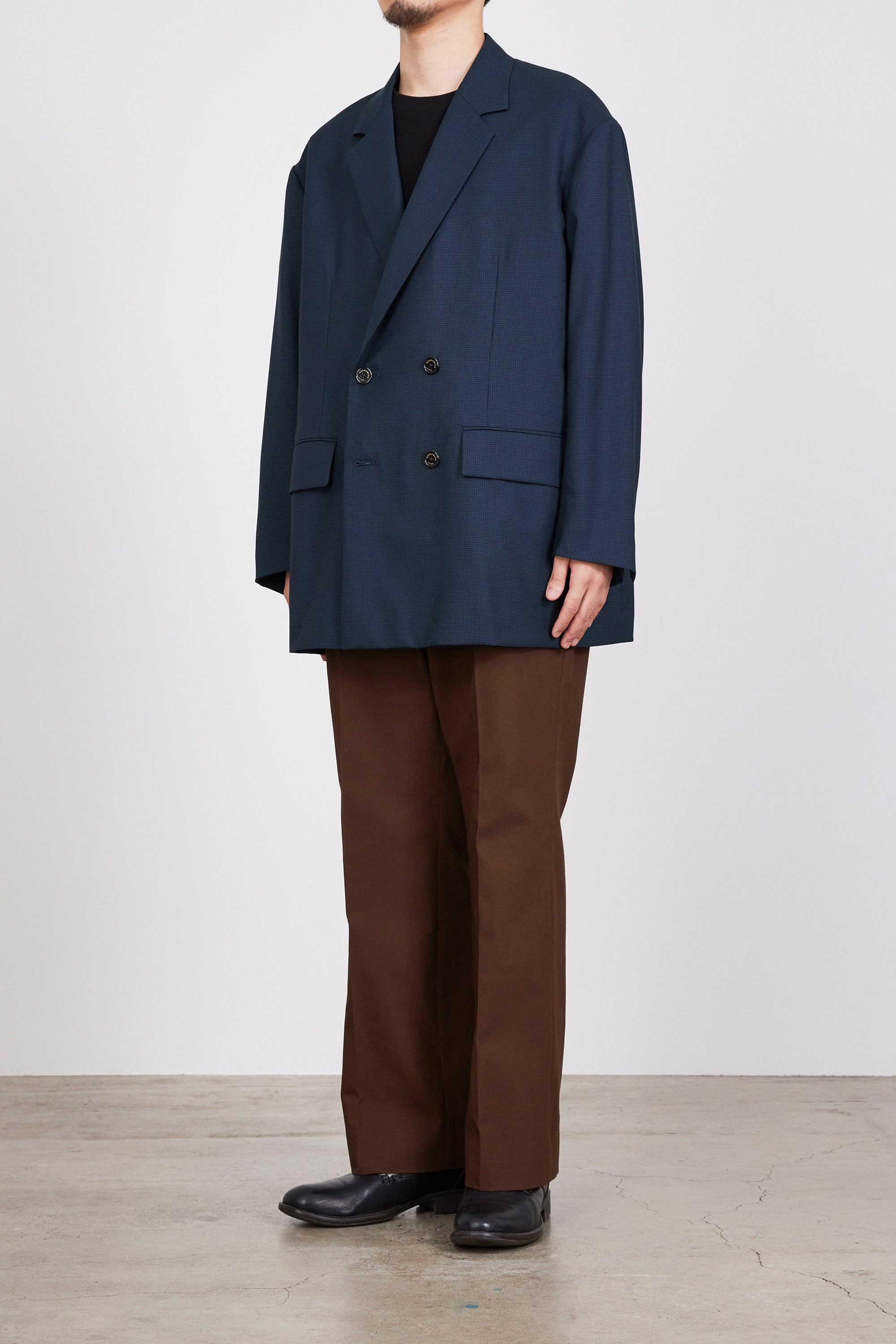 ORGANIC COTTON SURVIVAL CLOTH FLAT FRONT FLARED TROUSERS, Brown