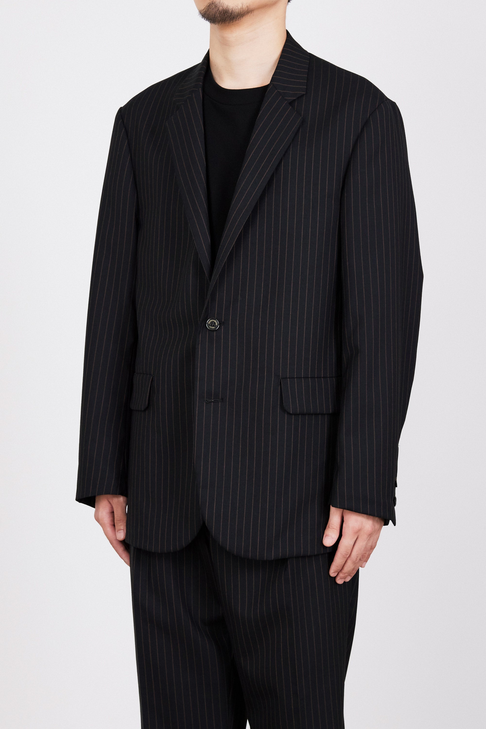 ORGANIC WOOL TROPICAL SUCK COAT, Brown Stripe