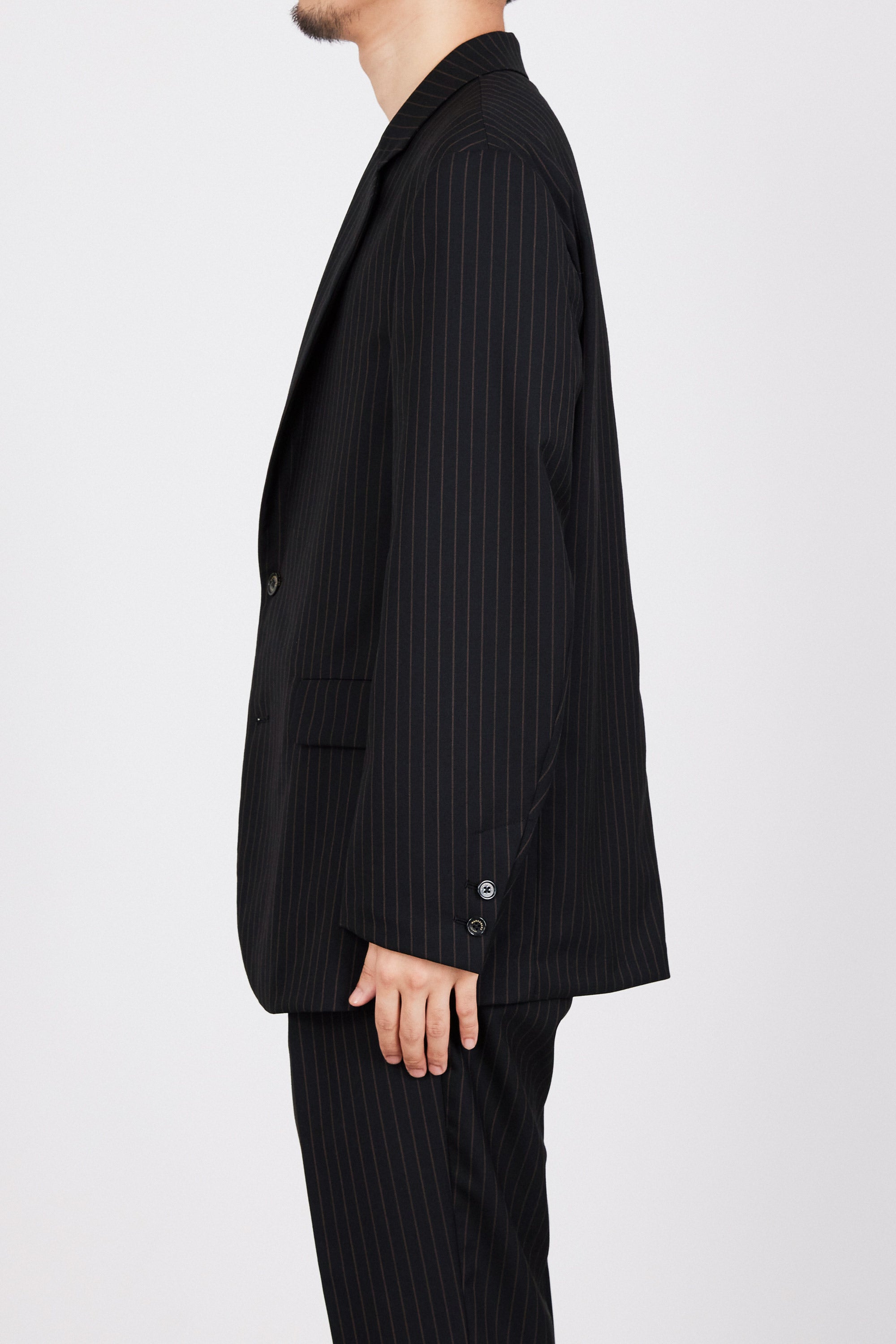 ORGANIC WOOL TROPICAL SUCK COAT, Brown Stripe