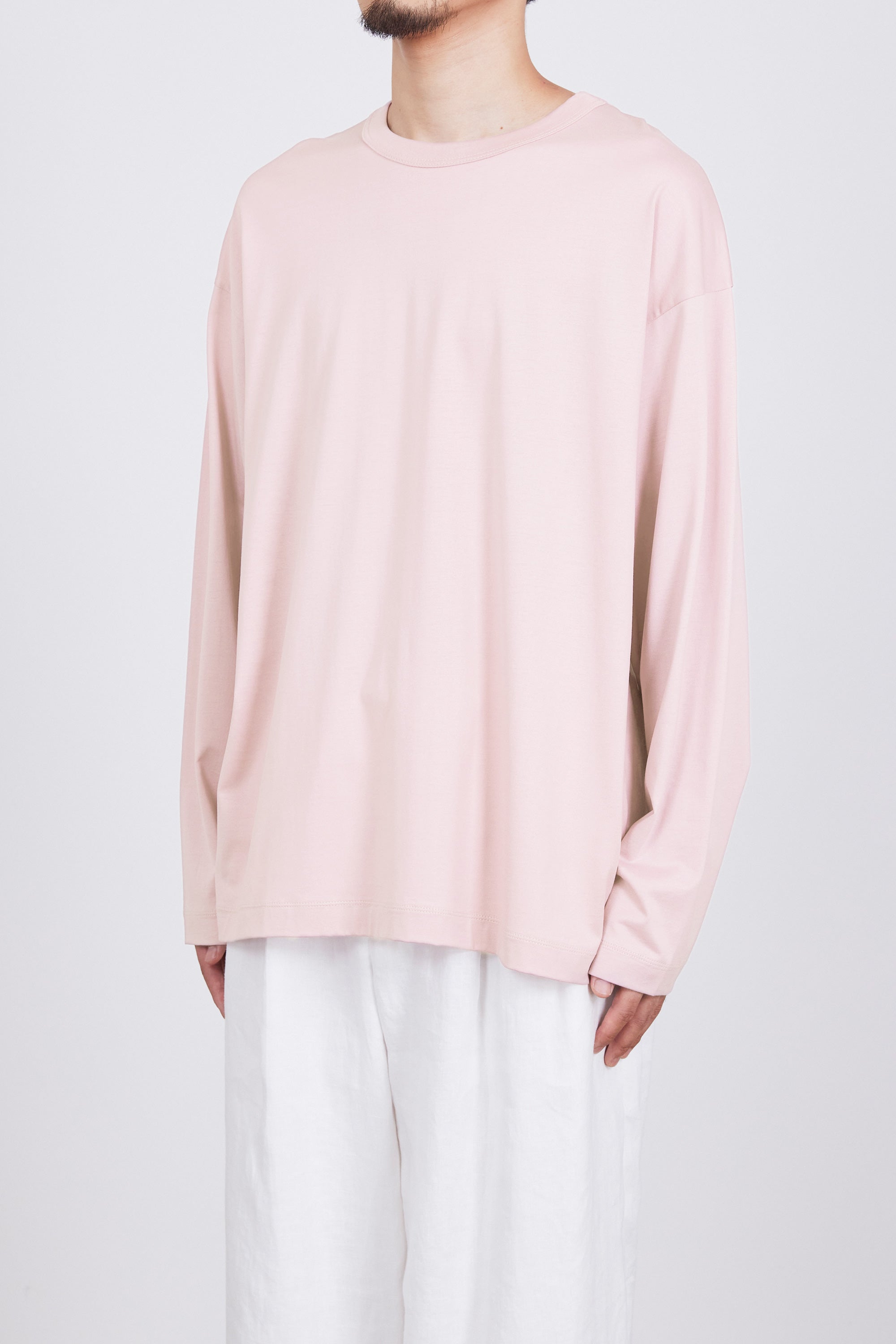 ORGANIC GIZA 80/2 KNIT  COMFORT-FIT Tee L/S, Pink
