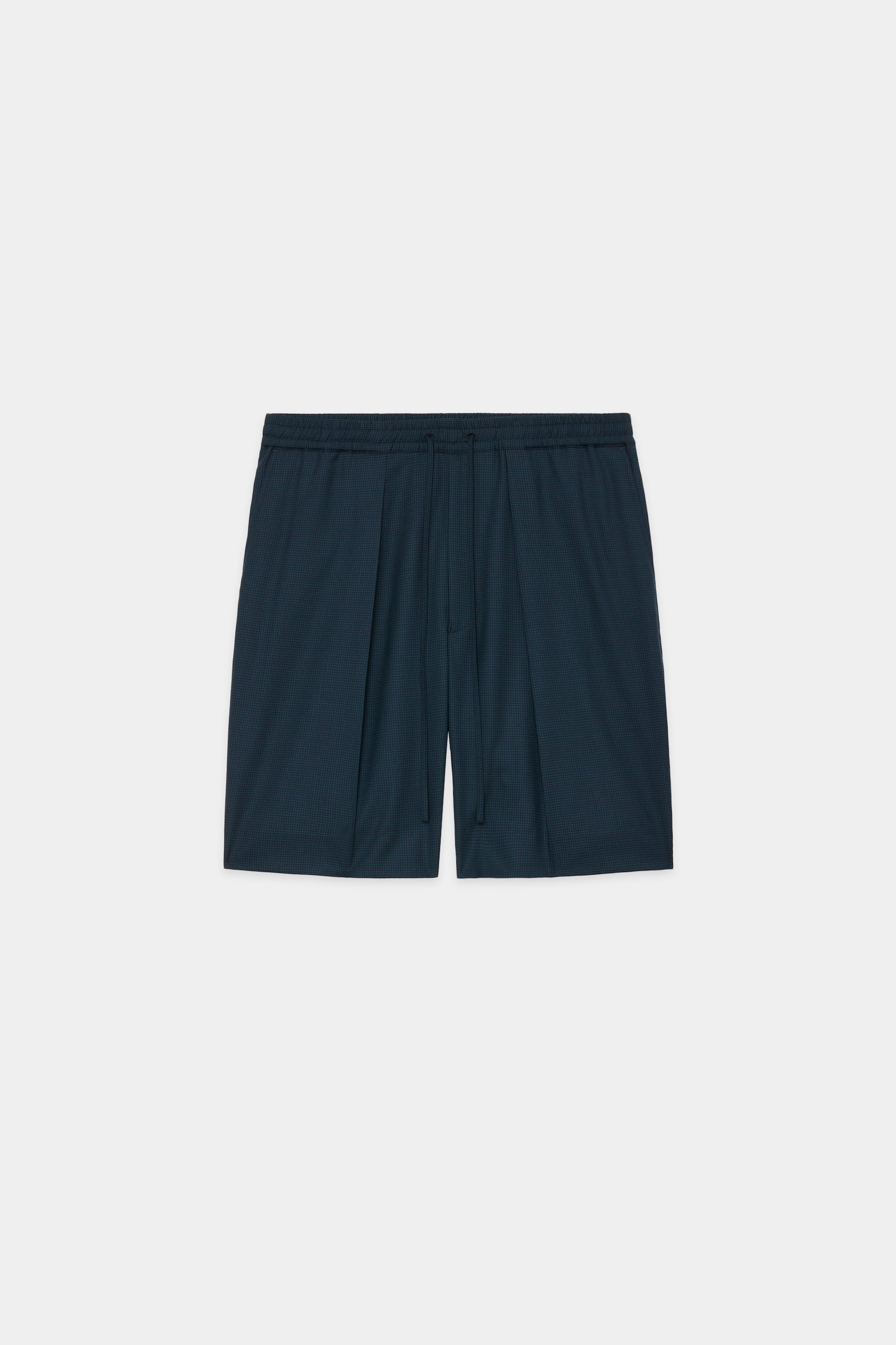 ORGANIC WOOL TROPICAL CLASSIC FIT EASY SHORTS, Olive Check