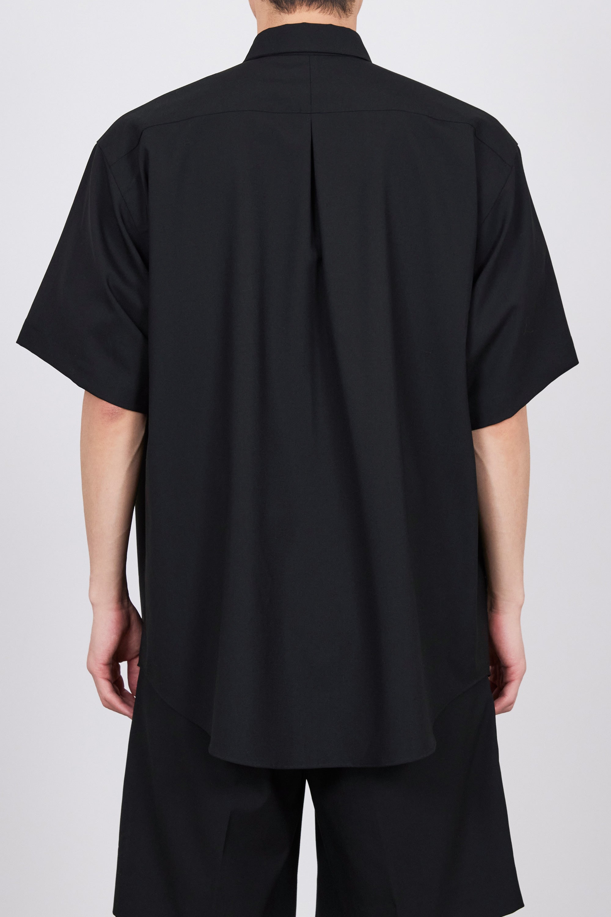 ORGANIC WOOL 2/80 TROPICAL COMFORT FIT SHIRT S/S, Black