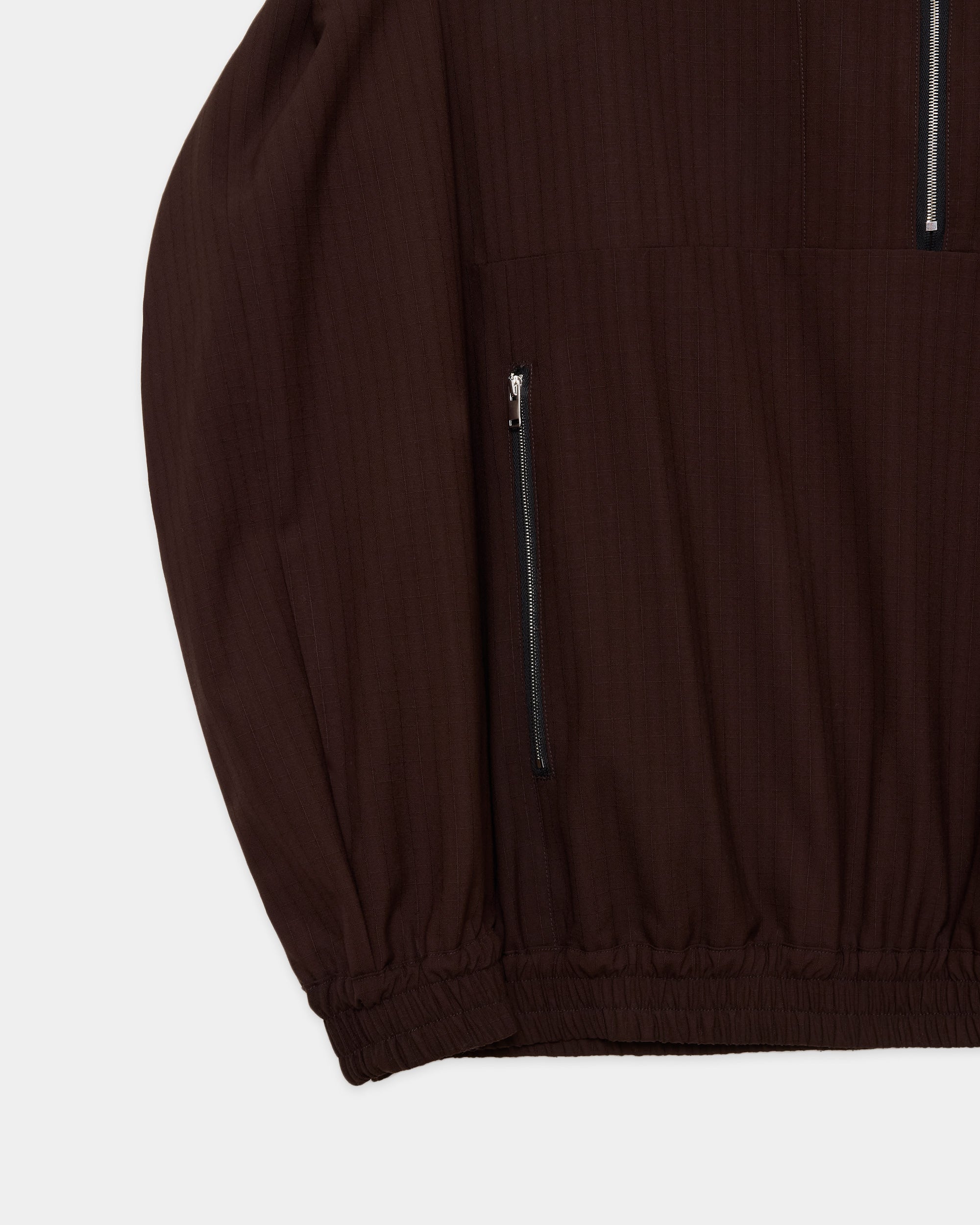 2/60 WOOL RIPSTOP HALF ZIP TRACK JACKET, Olive Drab