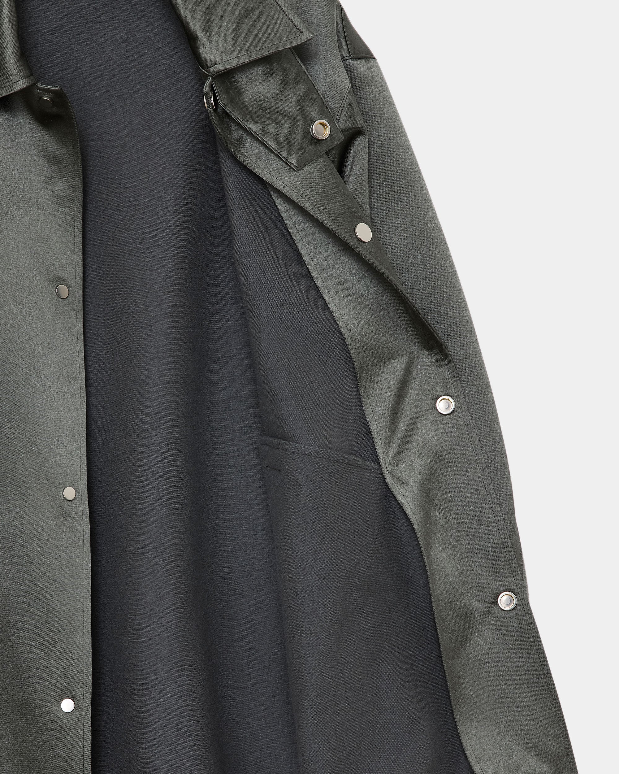 ブラタクシルク×カシミヤサテン / コーチジャケットII, Sage Green