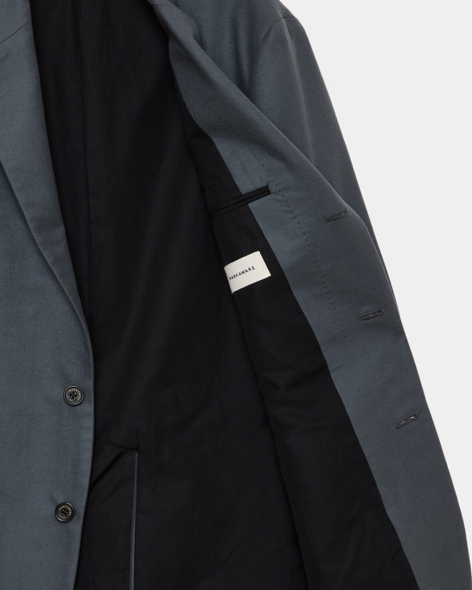 2/80 ORGANIC WOOL FLANNEL BLAZER, Forest Gray