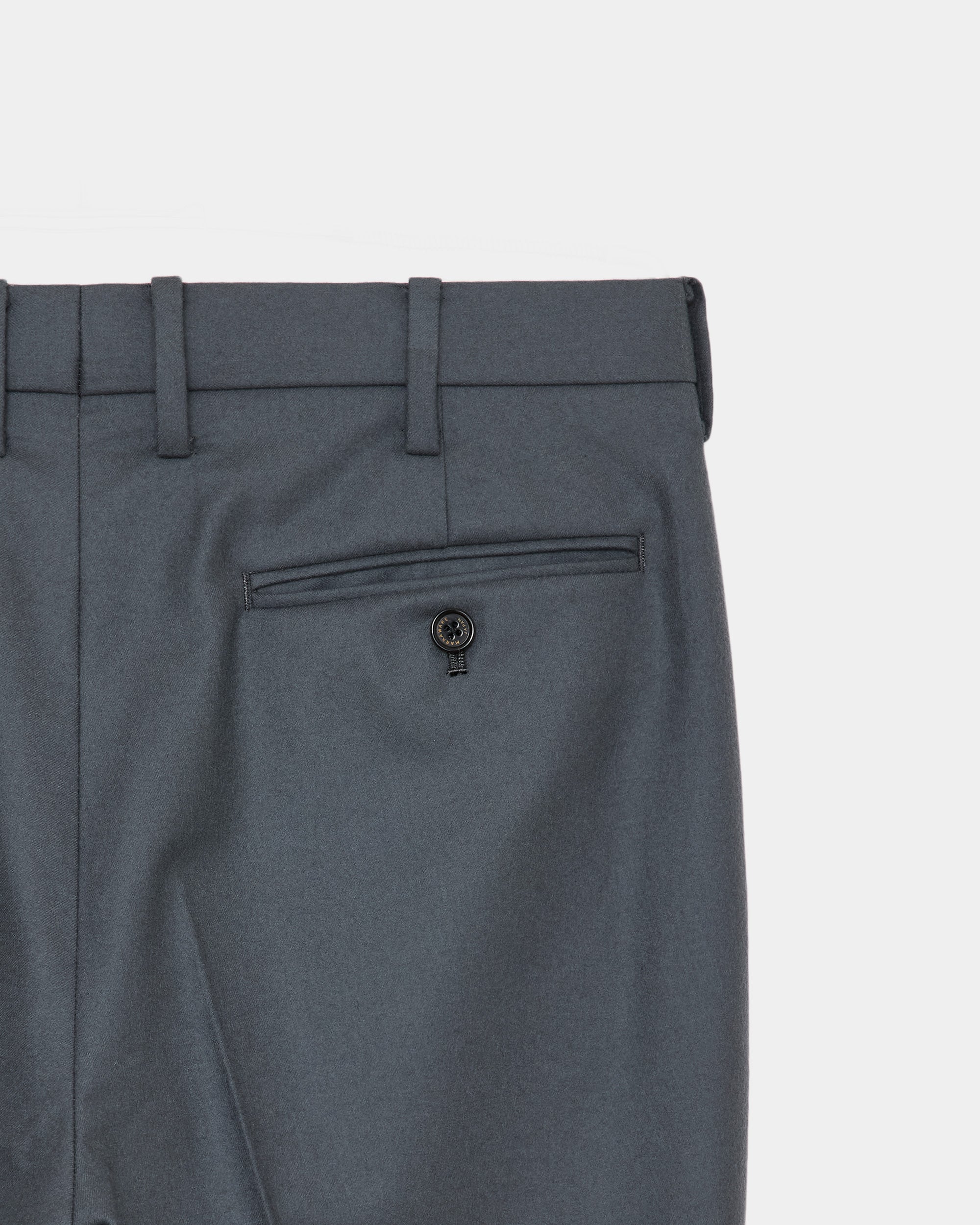 2/80 オーガニックウールフランネル / スリムストレートトラウザーズ, Forest Gray