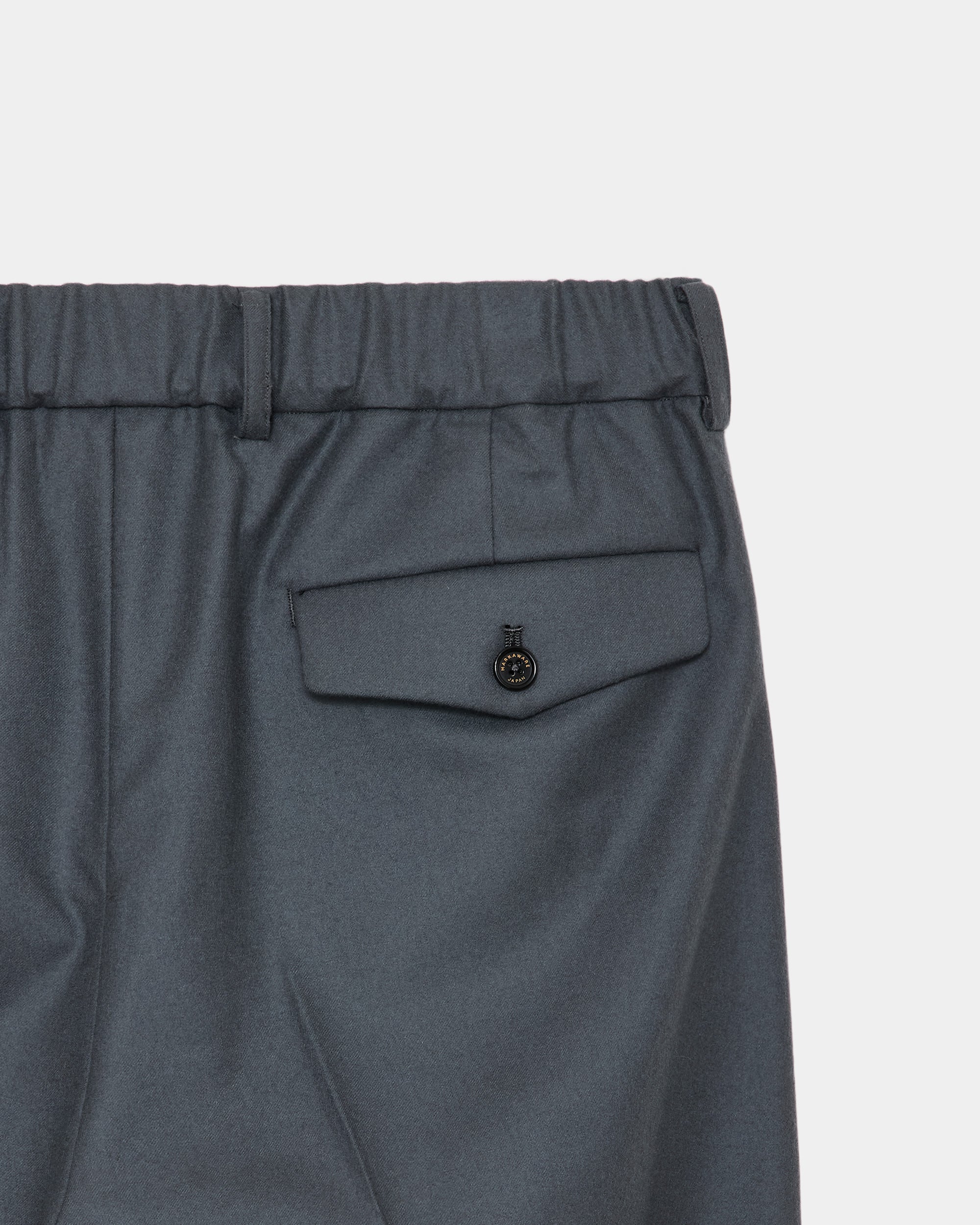 2/80 オーガニックウールフランネル / ダブルプリーテッドワイドトラウザーズ, Forest Gray