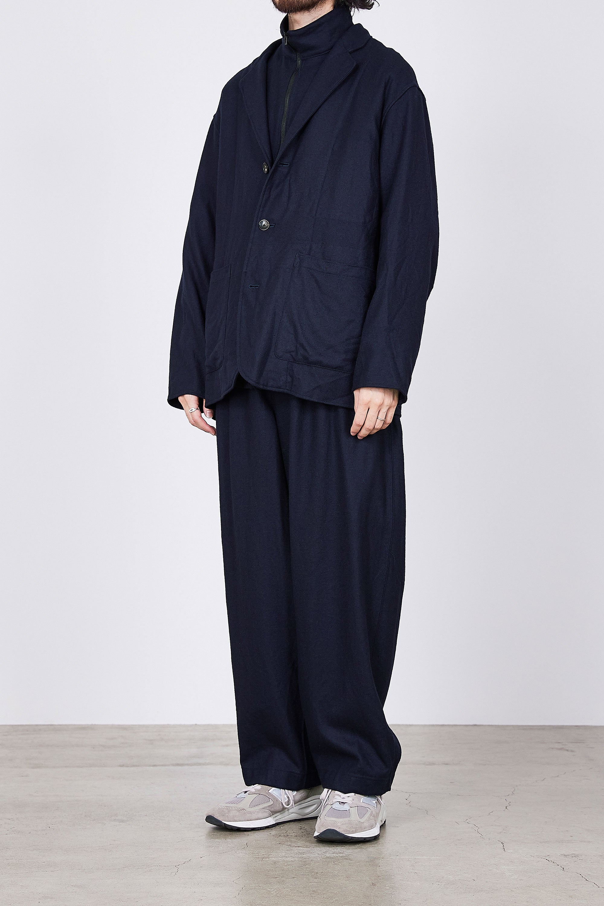 ウールソフトフランネル / ホスピタルジャケット, Navy