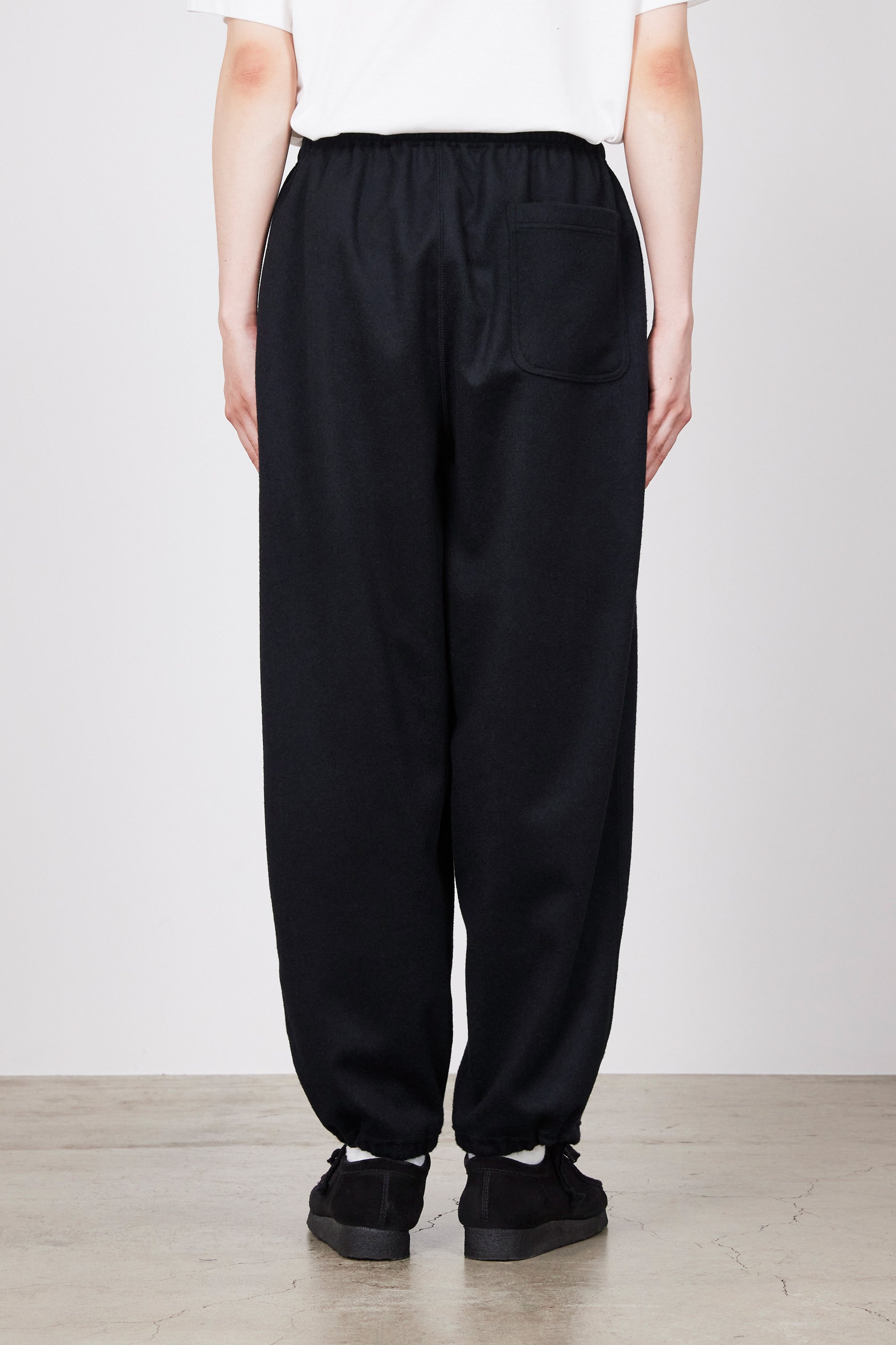 ウールシルクビーバー / ワイドフィット イージーパンツ, Black