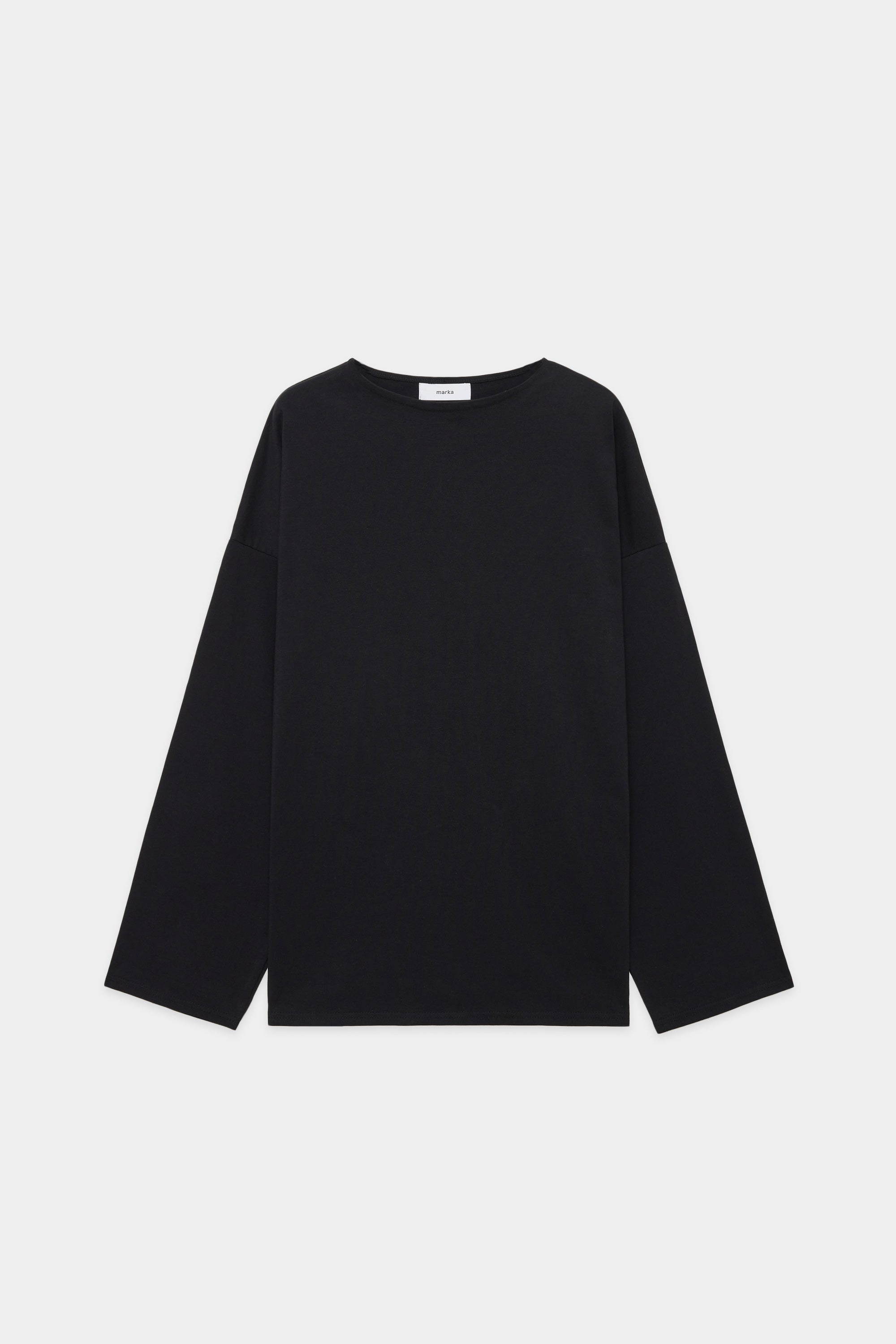 オーガニックコットン30/1引き揃えBD天竺 バスクシャツ, Black