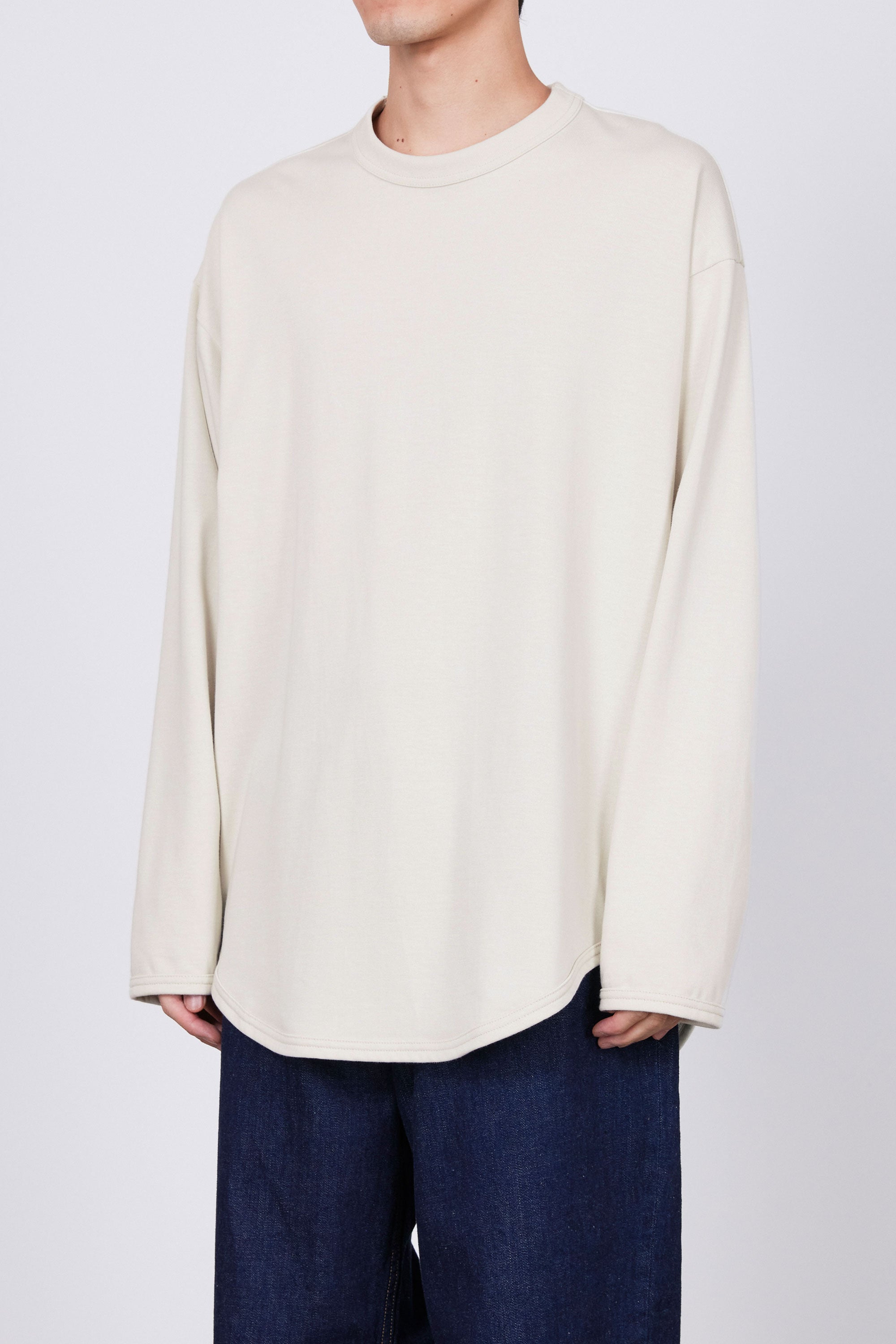 リサイクルスビンオーガニックコットン度詰め天竺 / ベースボールTEE L/S, Off White