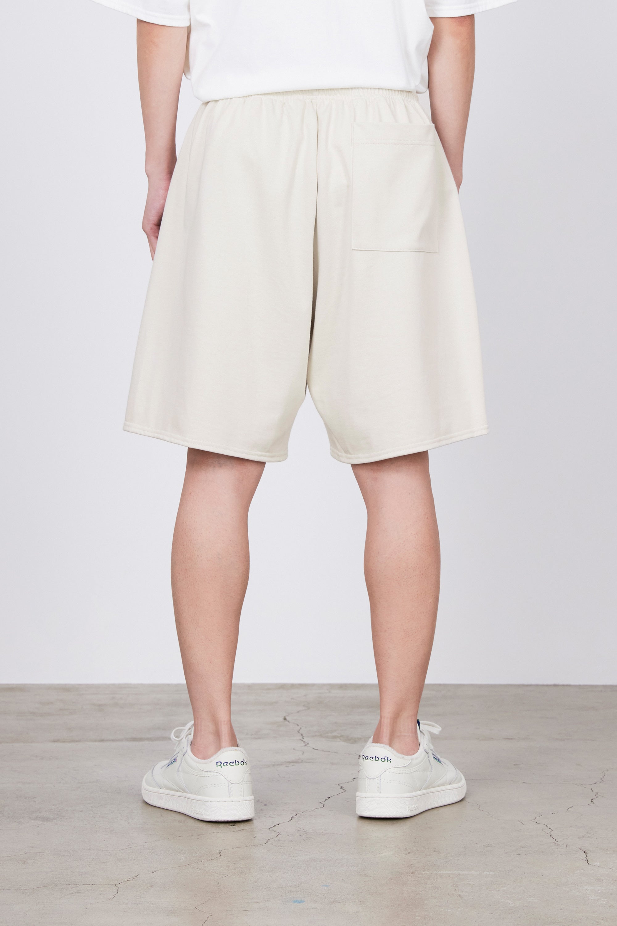 20//1 RECYCLE SUVIN ORGANIC COTTON KNIT EASY SHORTS, Off White