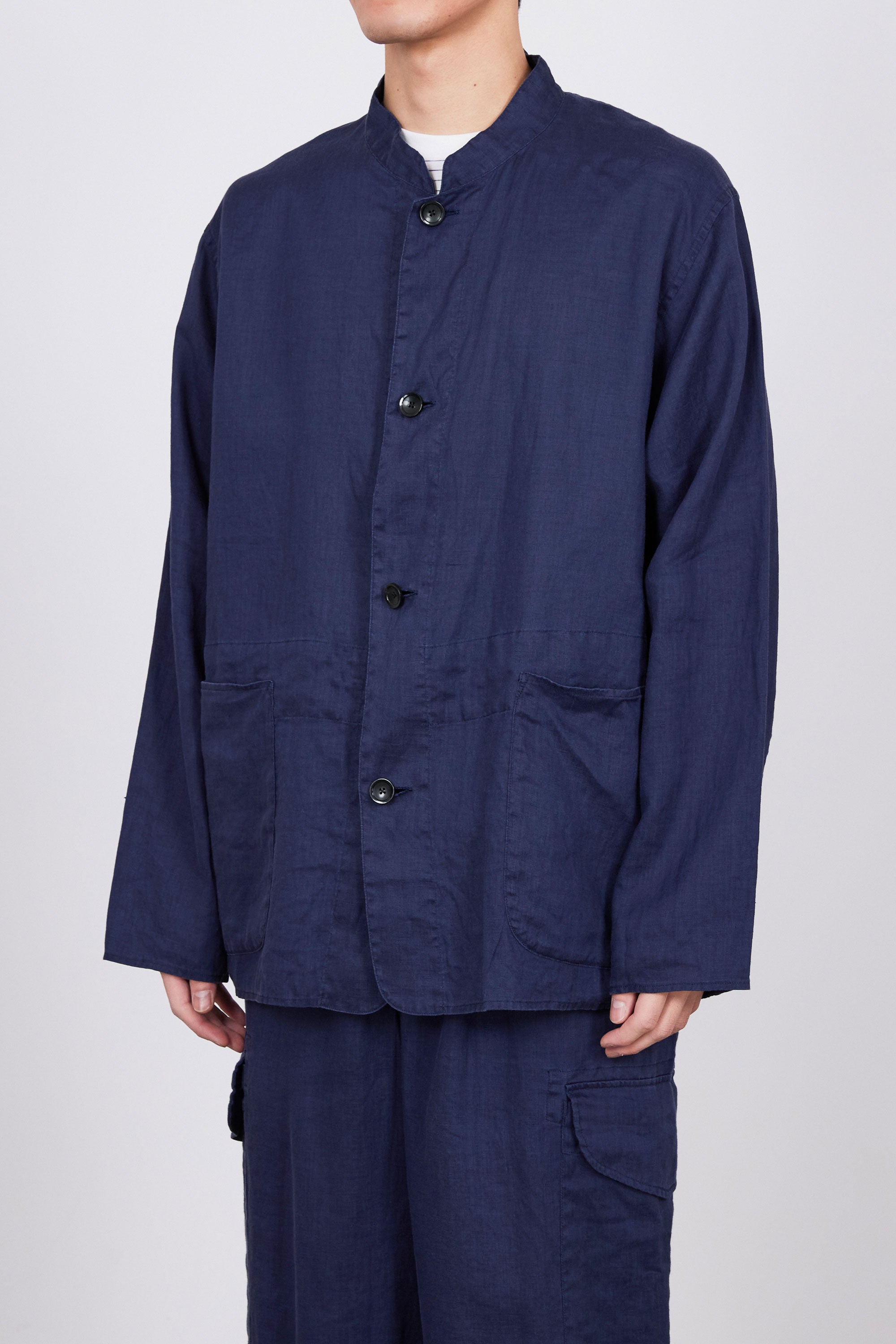 60/- LINEN POPLIN WORK JACKET, Faded Navy