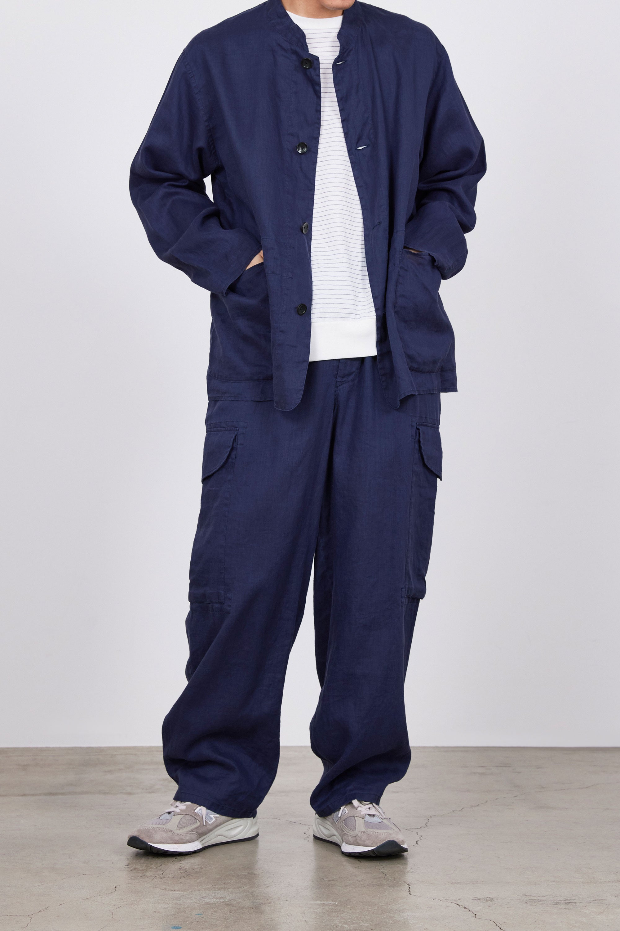 60/- LINEN POPLIN WORK JACKET, Faded Navy